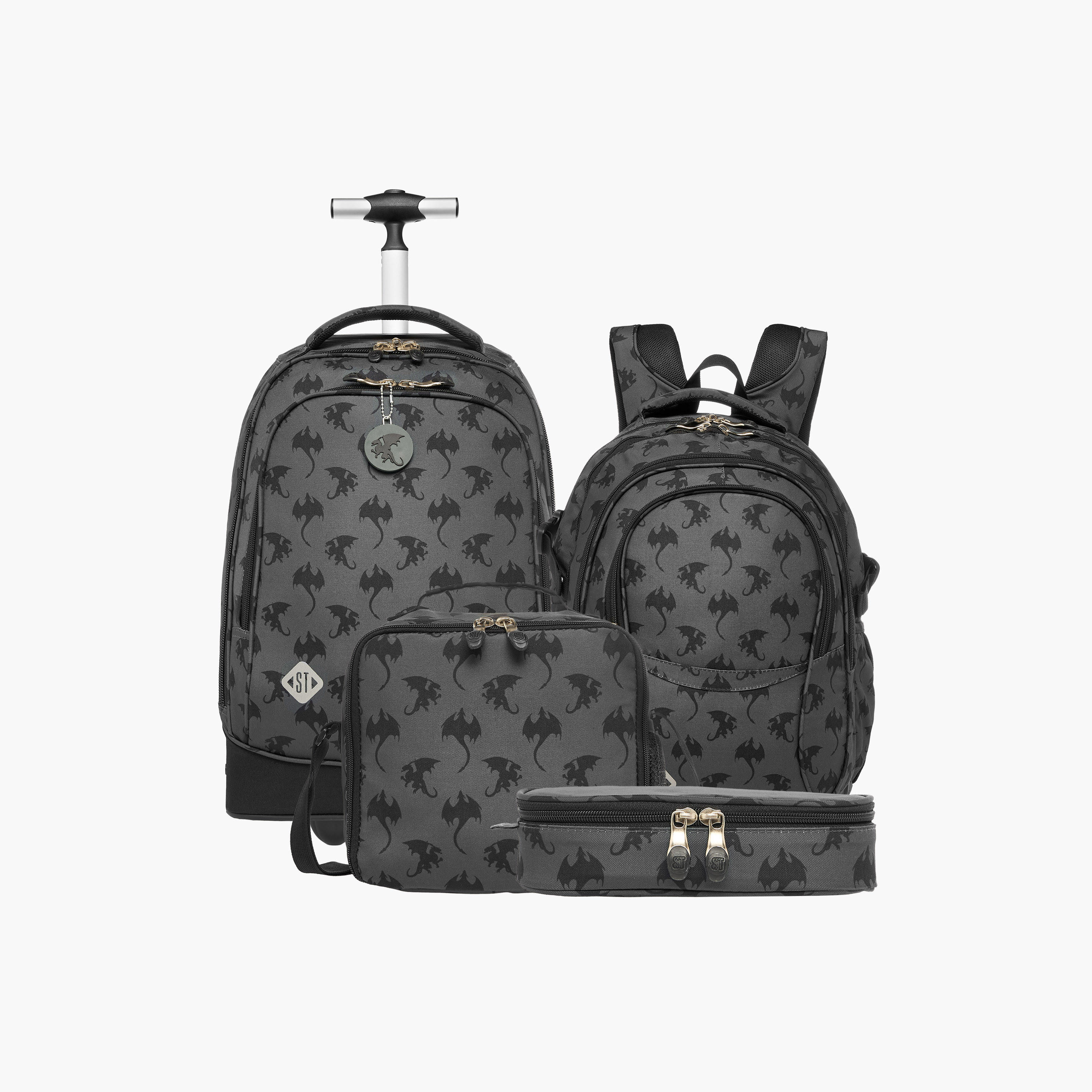 St.Right Dragon Print 18-inch Backpack with Adjustable Shoulder Straps - 30x20x45 cms-school-bagsandbackpacks-backpacks-image-13