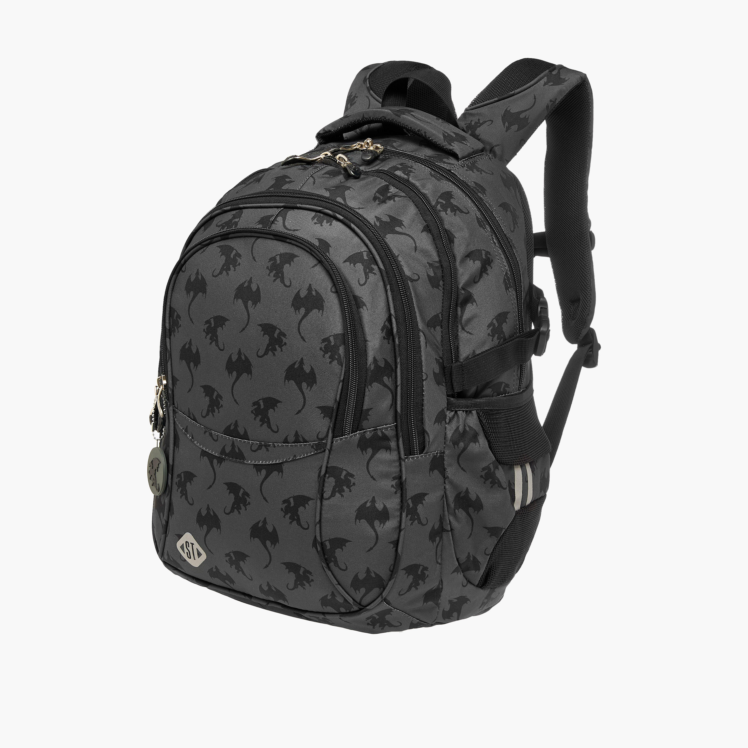 شنطة ظهر 18 بوصة بطبعات تنين مع حمالات كتف قابلة للتعديل من سانت رايت - 45x20x30 سم-school-bagsandbackpacks-backpacks-image-4