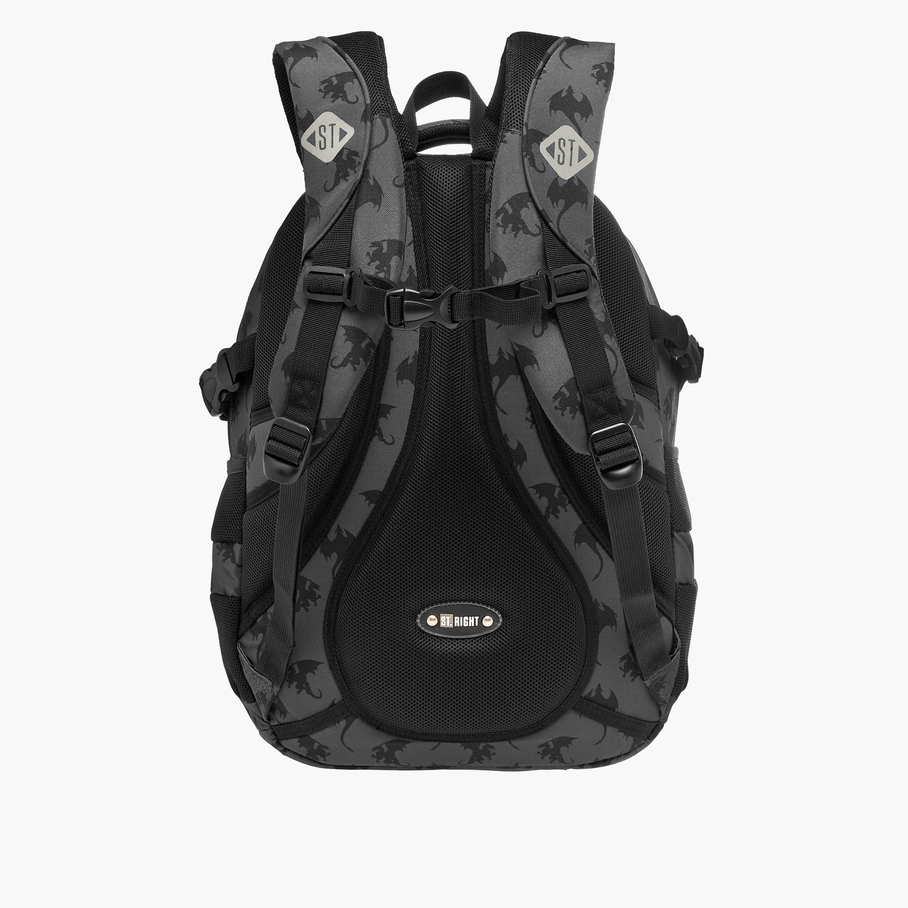 St.Right Dragon Print 18-inch Backpack with Adjustable Shoulder Straps - 30x20x45 cms-school-bagsandbackpacks-backpacks-image-6