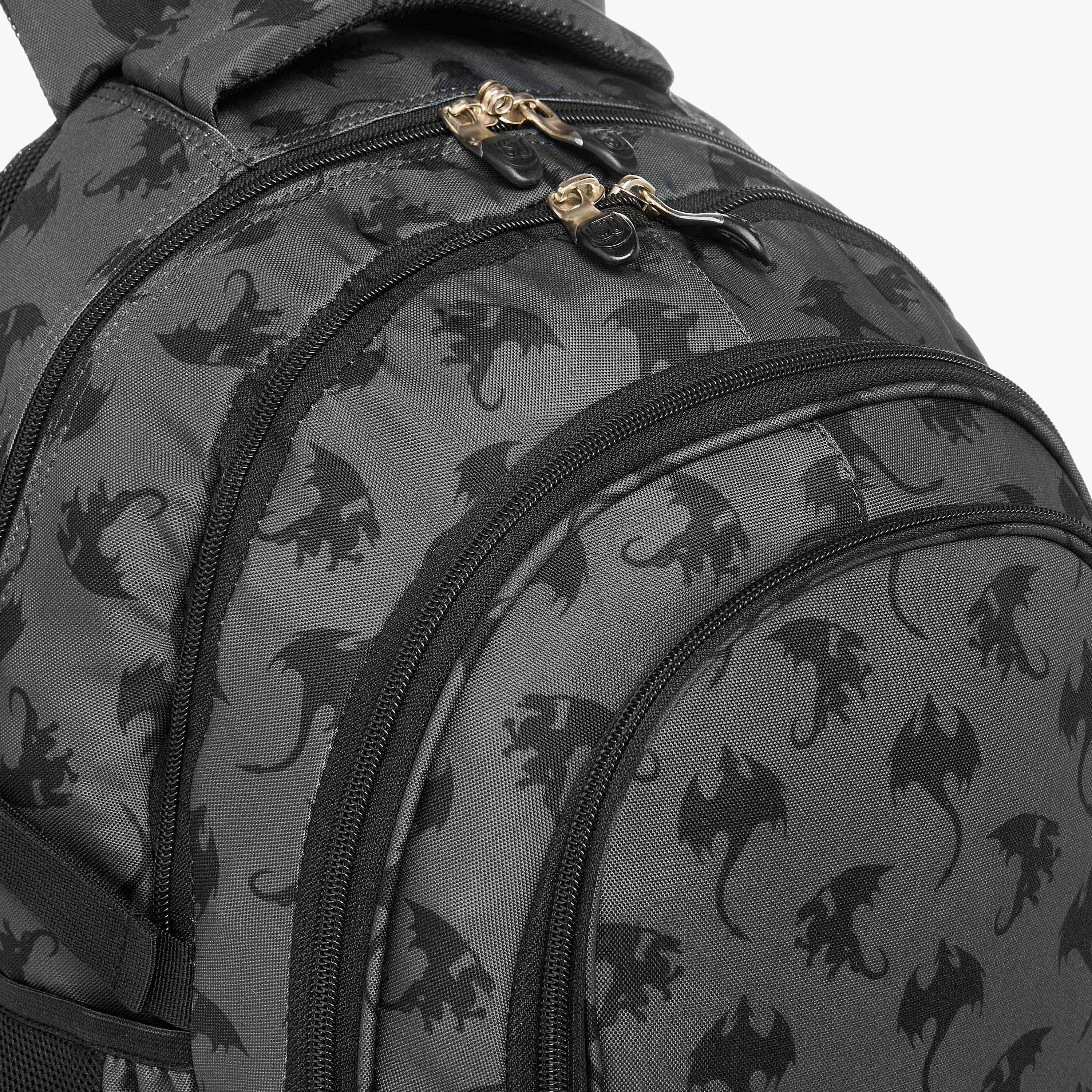 St.Right Dragon Print 18-inch Backpack with Adjustable Shoulder Straps - 30x20x45 cms-school-bagsandbackpacks-backpacks-image-9