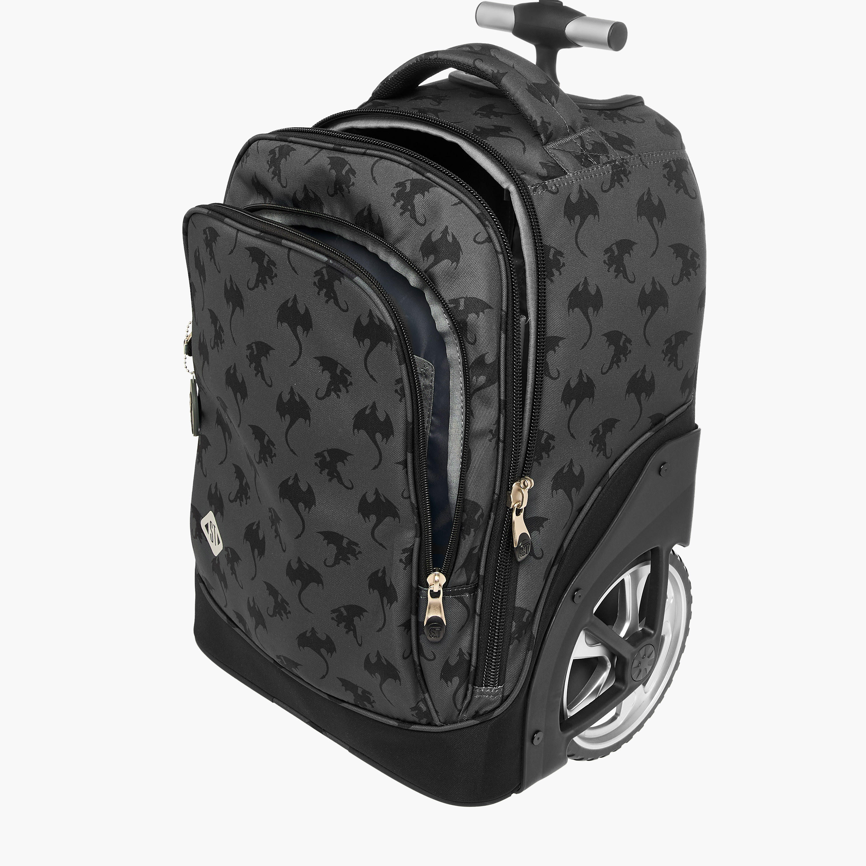 St.Right Animal Print Trolley Bag for Boys 8-13 Years with Retractable Handle -school-bagsandbackpacks-trolleybags-image-14
