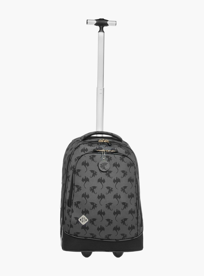 St.Right Animal Print Trolley Bag for Boys 8-13 Years with Retractable Handle -school-bagsandbackpacks-trolleybags-image-4