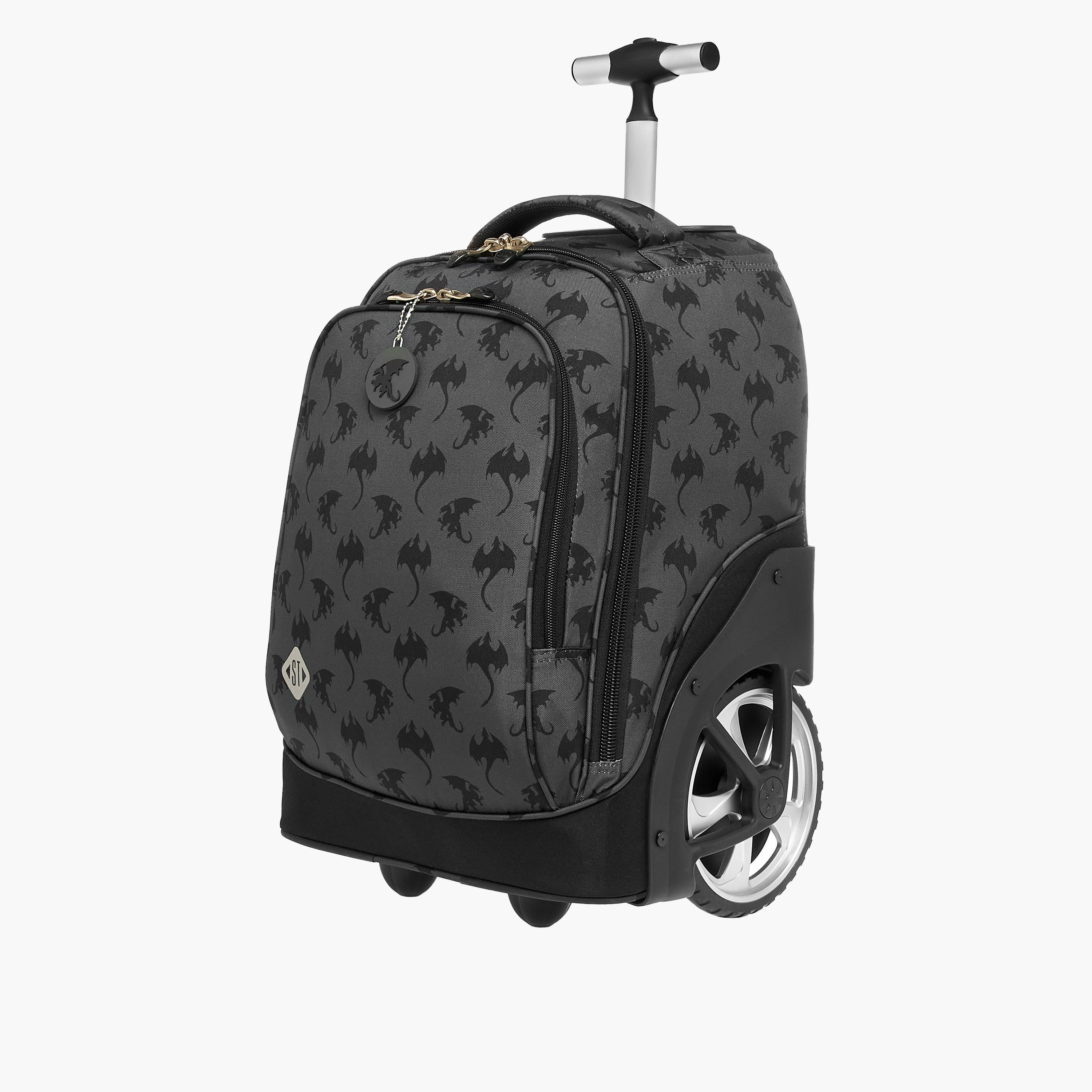 St.Right Animal Print Trolley Bag for Boys 8-13 Years with Retractable Handle -school-bagsandbackpacks-trolleybags-image-5