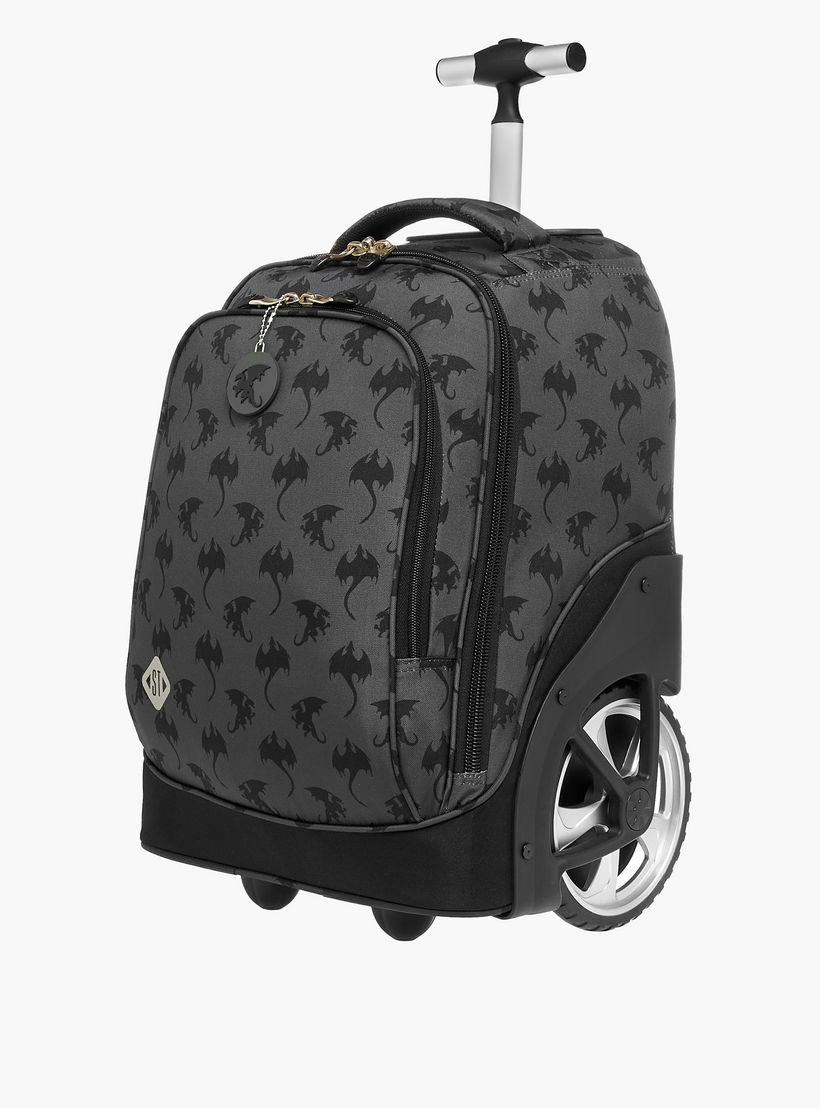 St.Right Animal Print Trolley Bag for Boys 8-13 Years with Retractable Handle -school-bagsandbackpacks-trolleybags-image-5