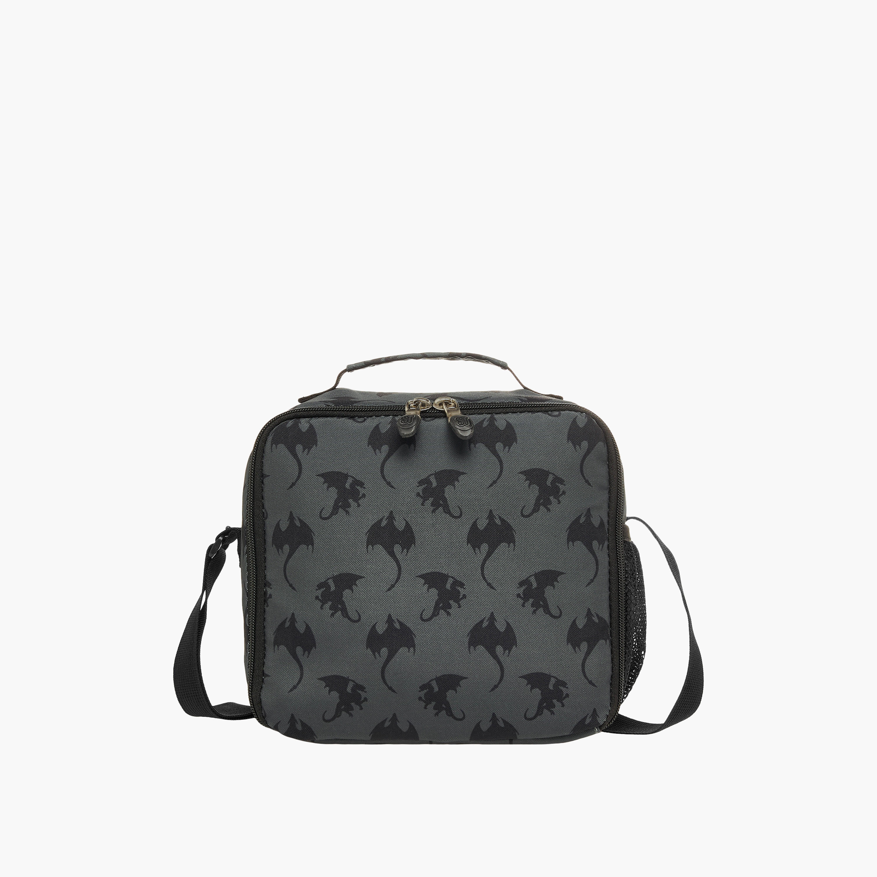 St.Right All-Over Dragon Print Lunch Bag with Adjustable Strap and Zip Closure-school-lunchessentials-lunchbags-image-1