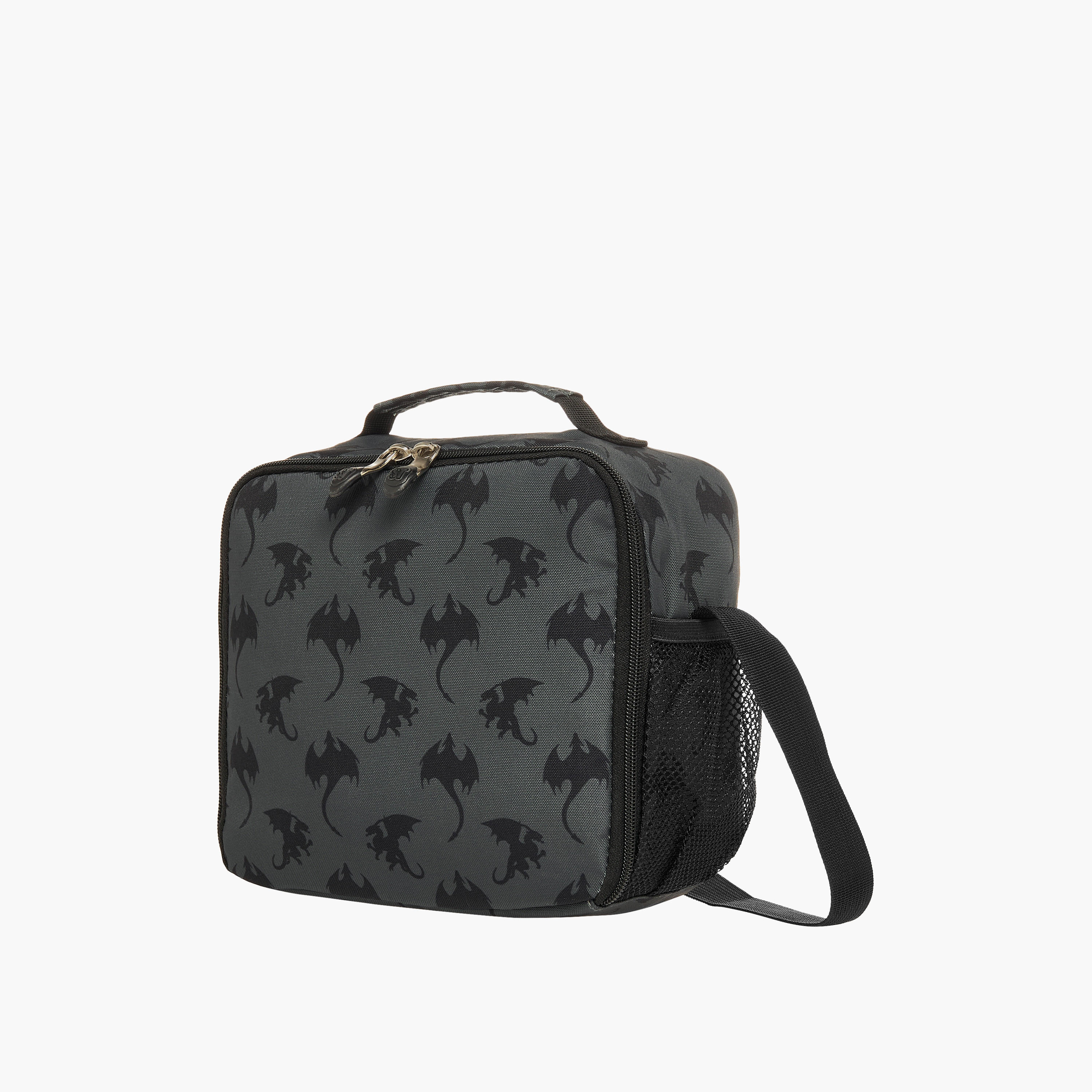 St.Right All-Over Dragon Print Lunch Bag with Adjustable Strap and Zip Closure-school-lunchessentials-lunchbags-image-2