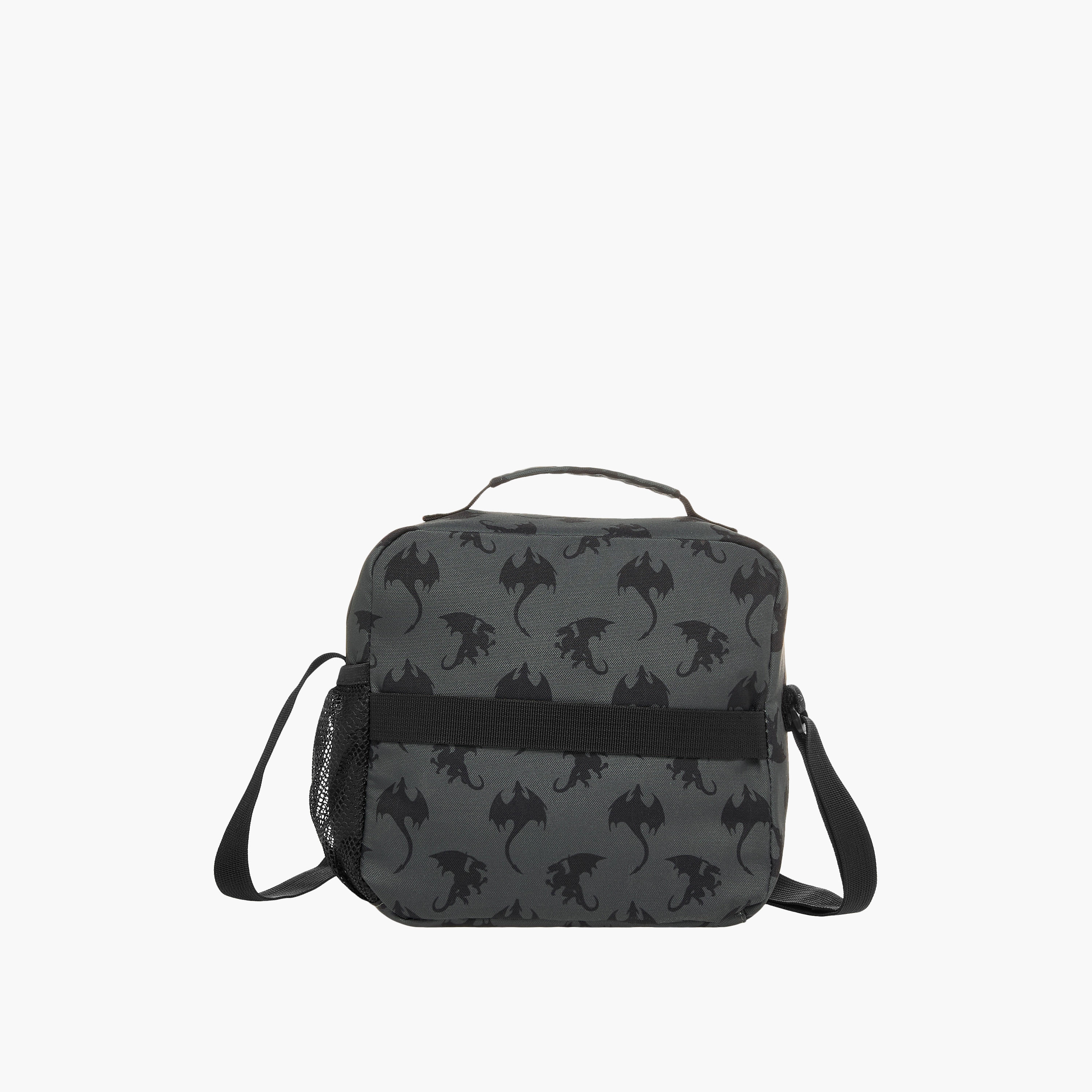 St.Right All-Over Dragon Print Lunch Bag with Adjustable Strap and Zip Closure-school-lunchessentials-lunchbags-image-3