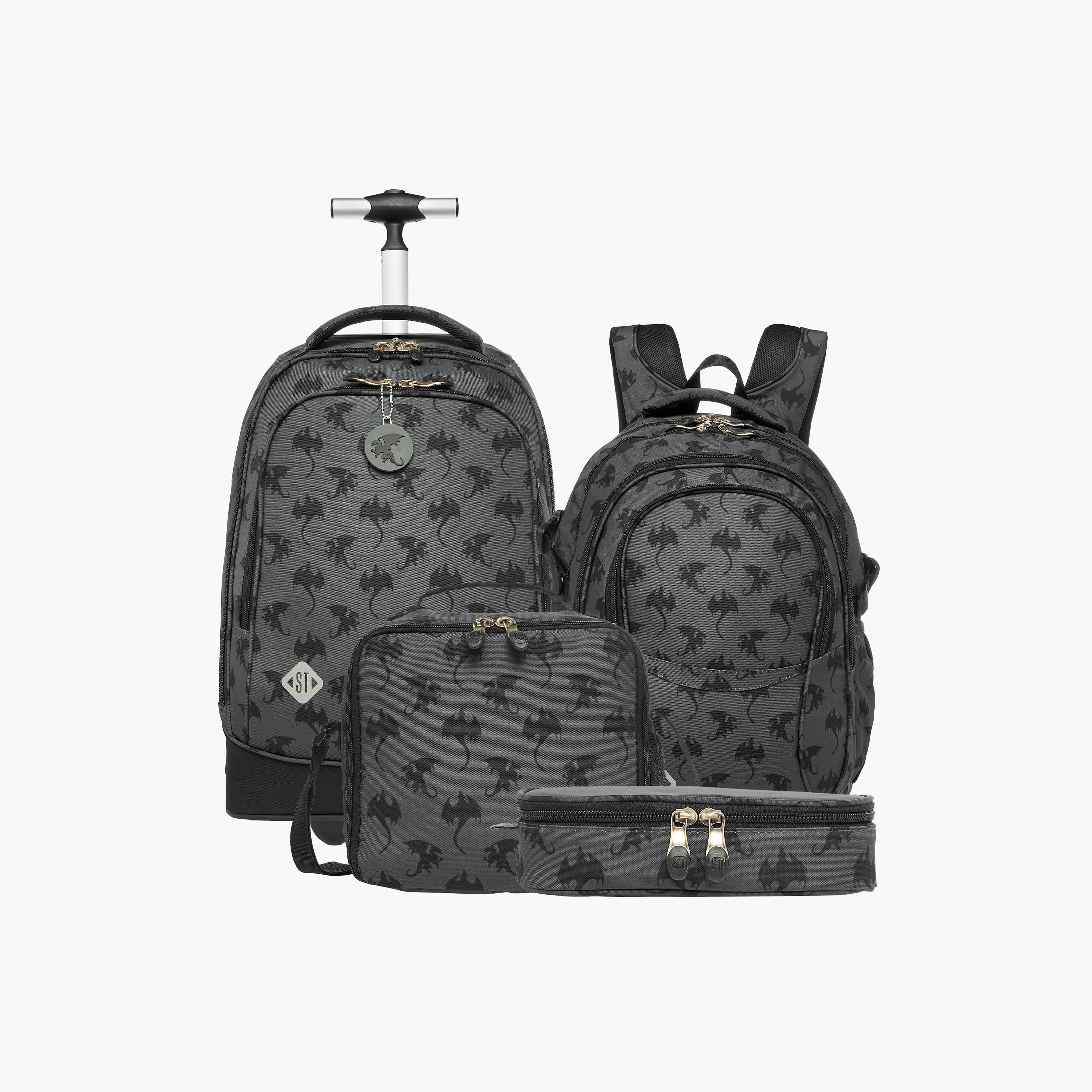 St.Right All-Over Dragon Print Lunch Bag with Adjustable Strap and Zip Closure-school-lunchessentials-lunchbags-image-8