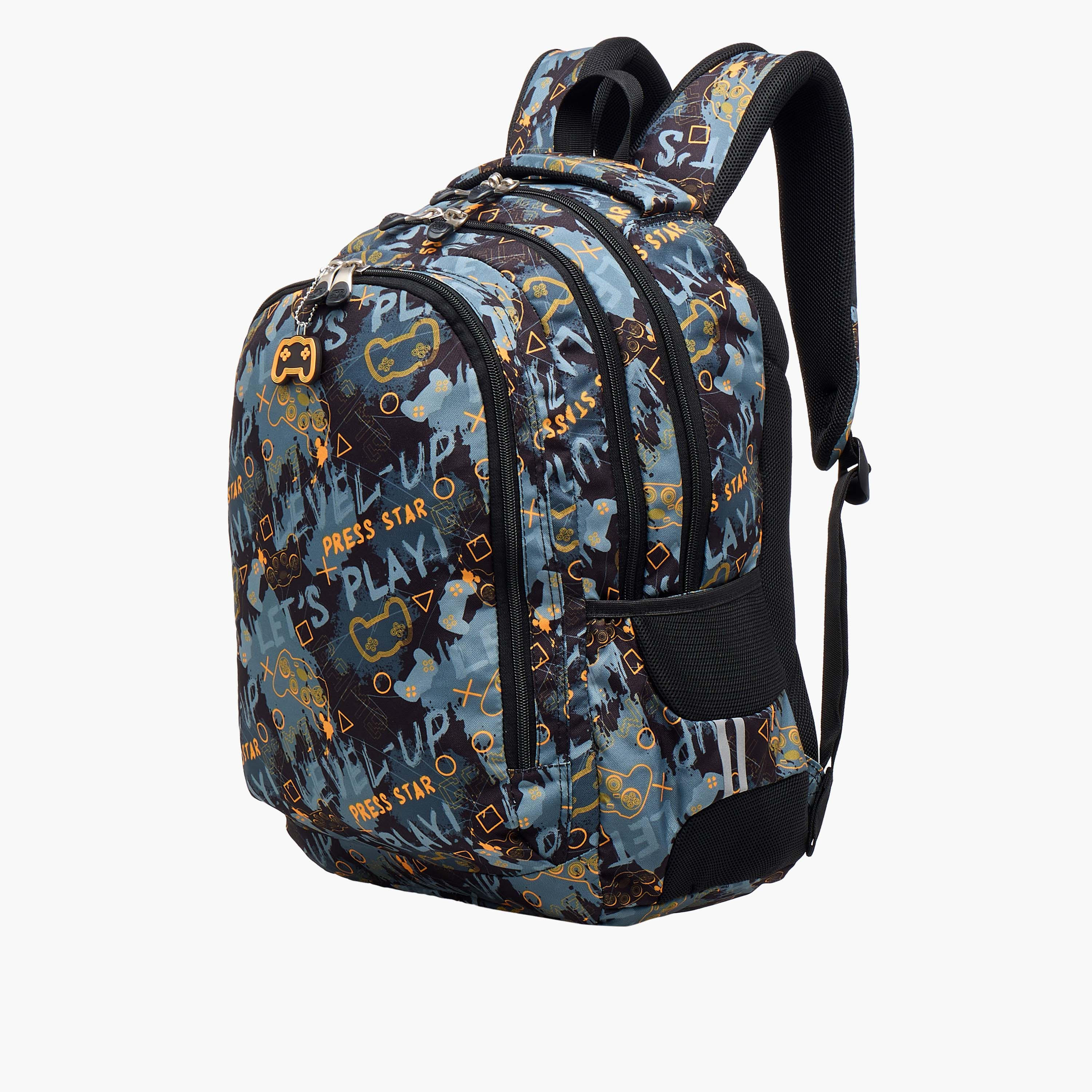 St.Right 18-inch Game Print Backpack with Adjustable Straps and Zip Closure- 30x20x45 cms-school-bagsandbackpacks-backpacks-image-4