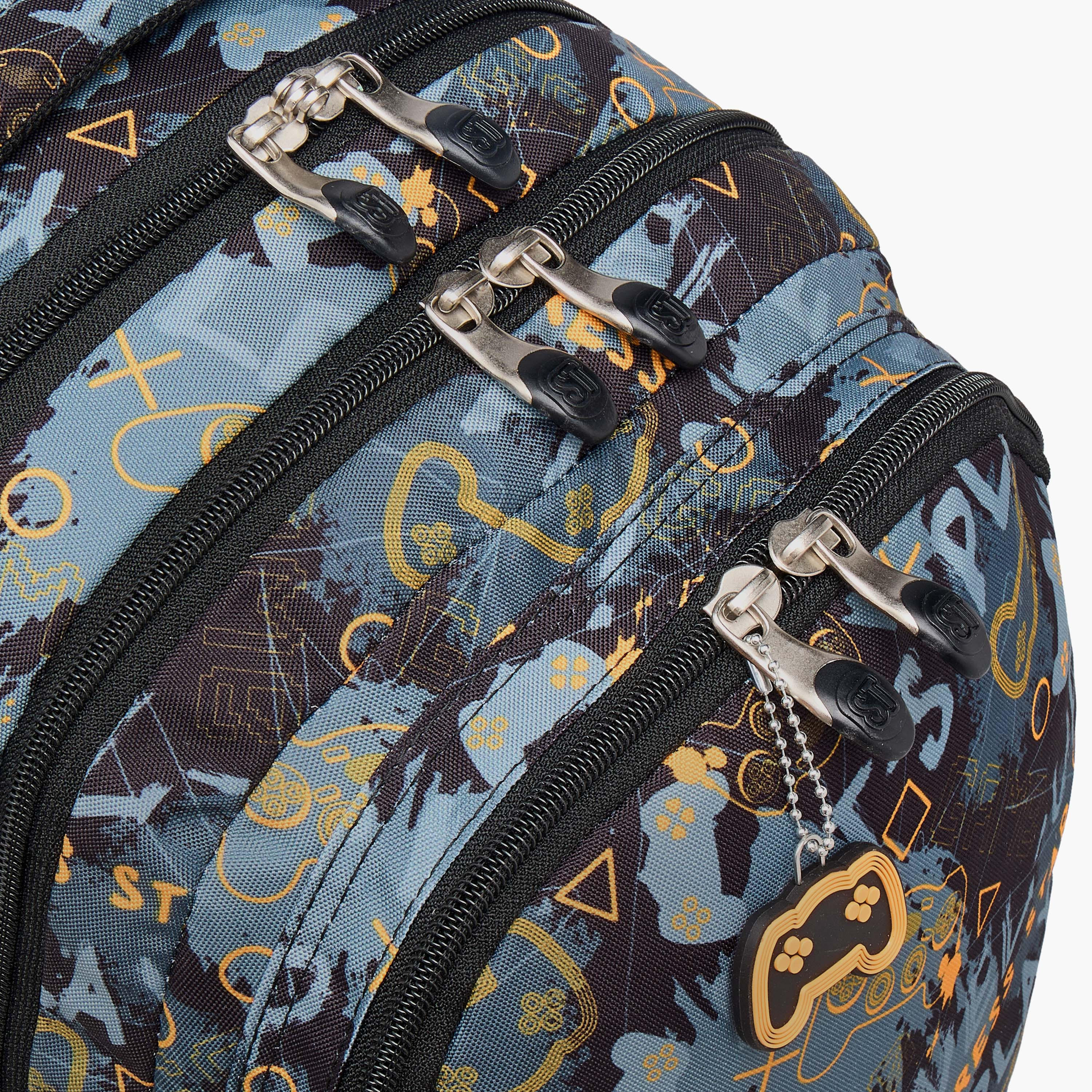 St.Right 18-inch Game Print Backpack with Adjustable Straps and Zip Closure- 30x20x45 cms-school-bagsandbackpacks-backpacks-image-8