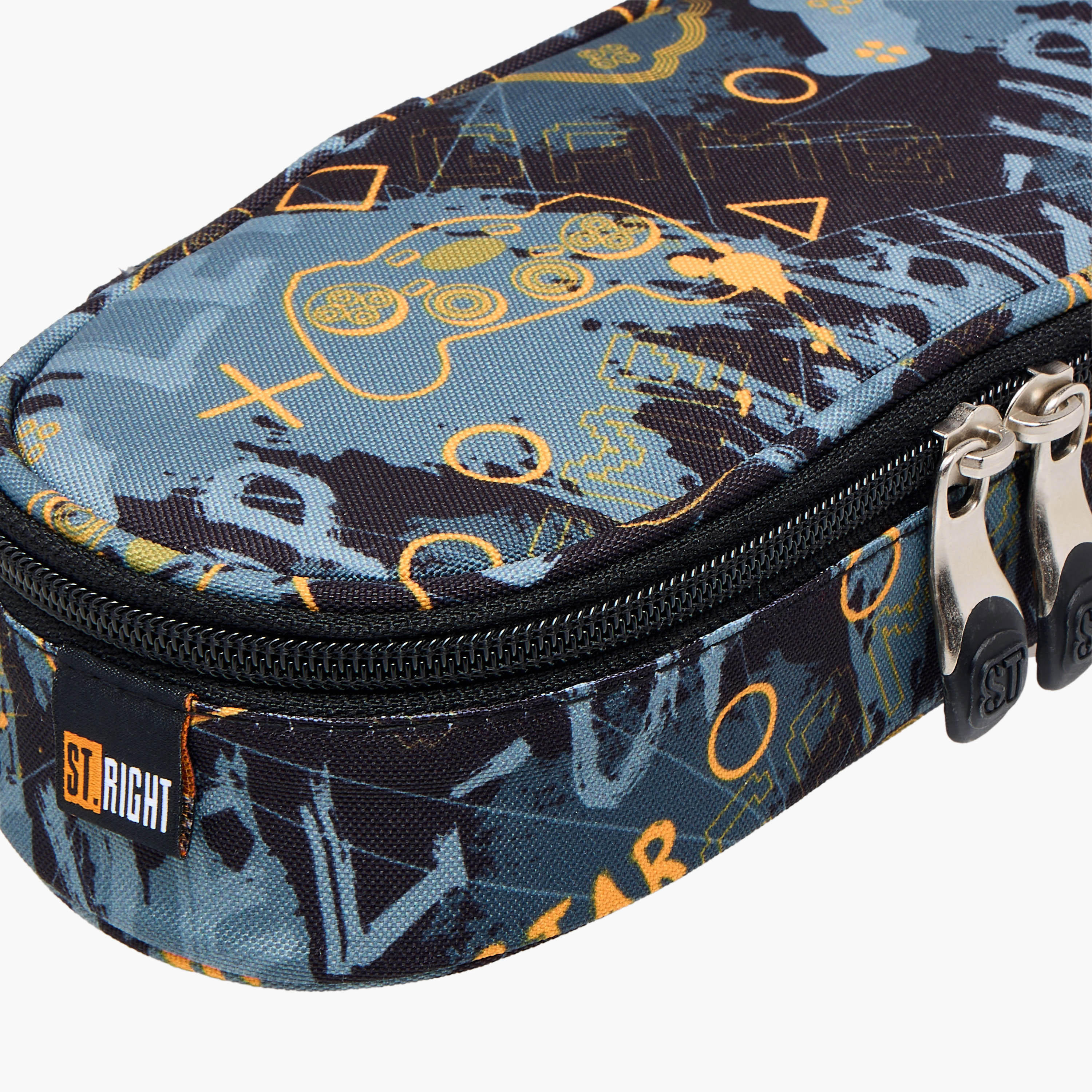 St.Right Game Print Pencil Pouch with Zip Closure-school-stationery-pencilcases-image-4