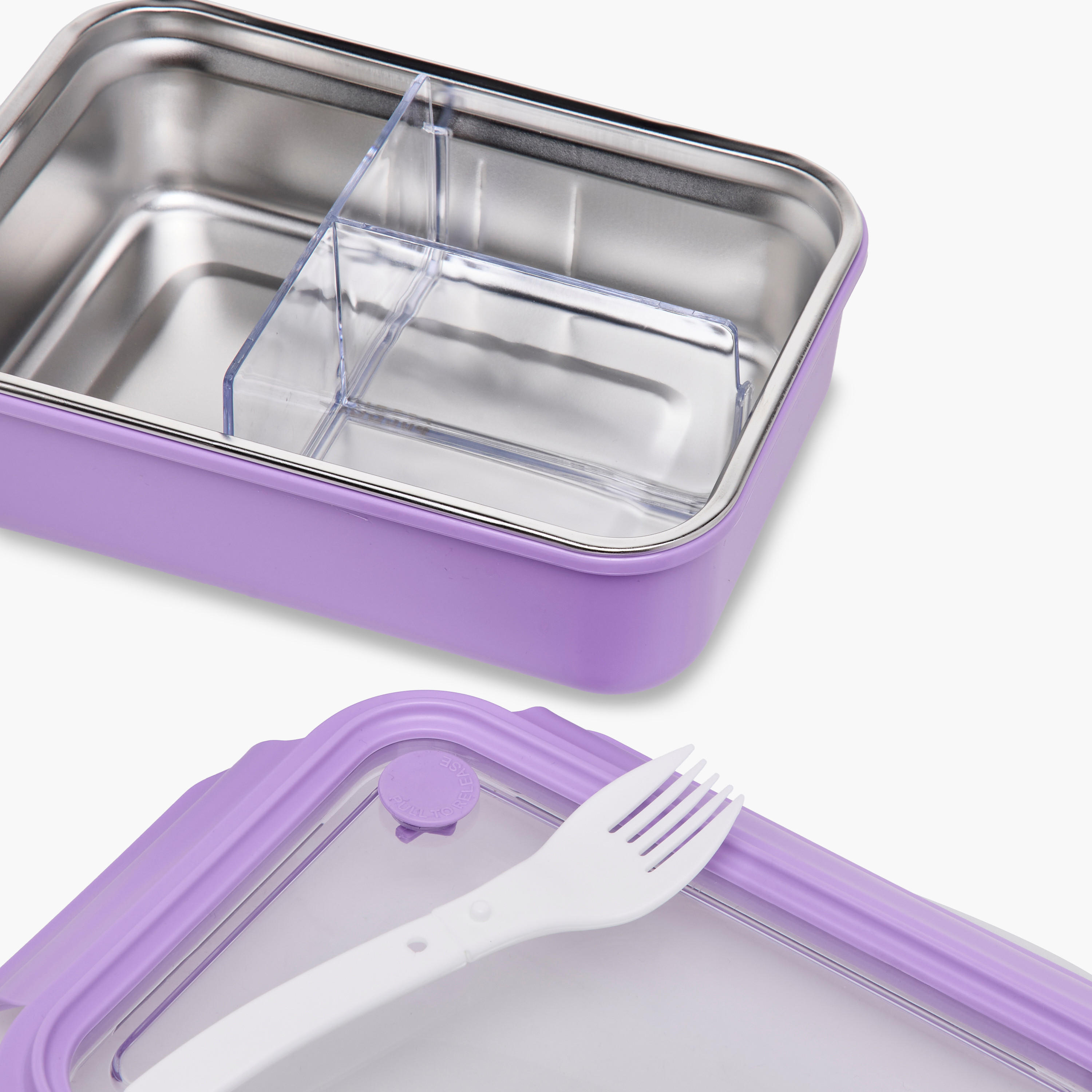 Solid Sectioned Lunch Box with Fork and Clip Lock Closure-school-lunchessentials-lunchboxes-image-5