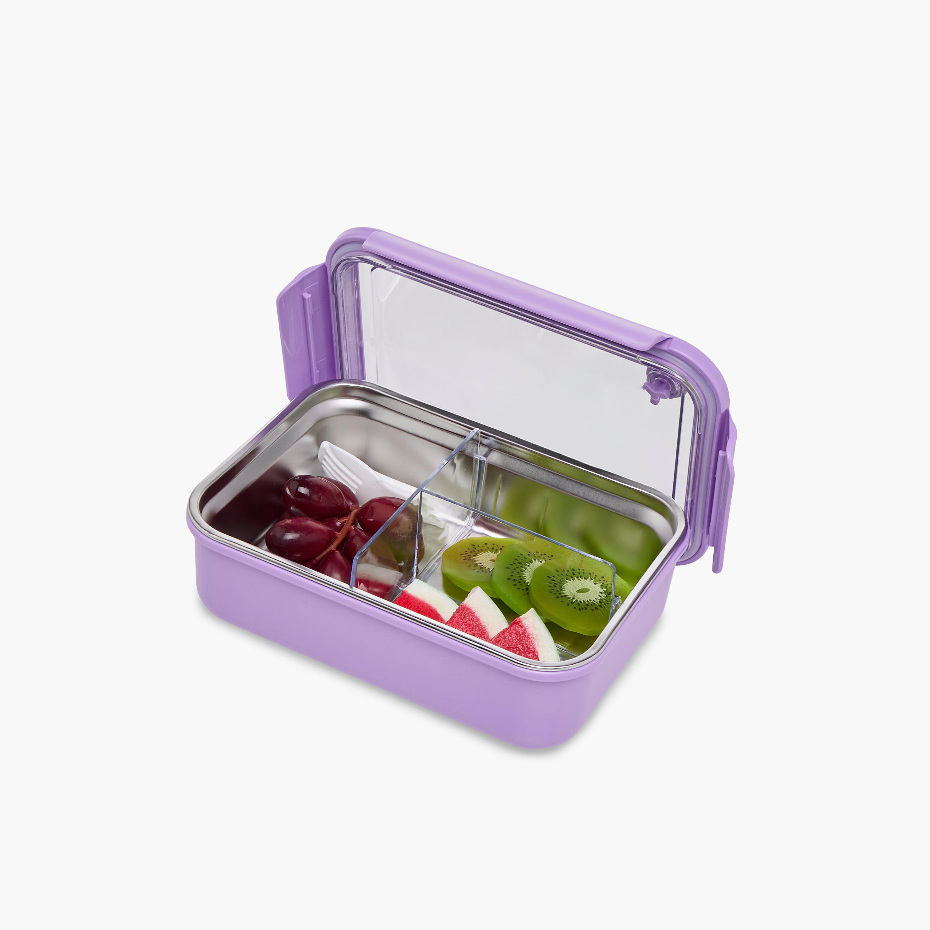 Solid Sectioned Lunch Box with Fork and Clip Lock Closure-school-lunchessentials-lunchboxes-image-6
