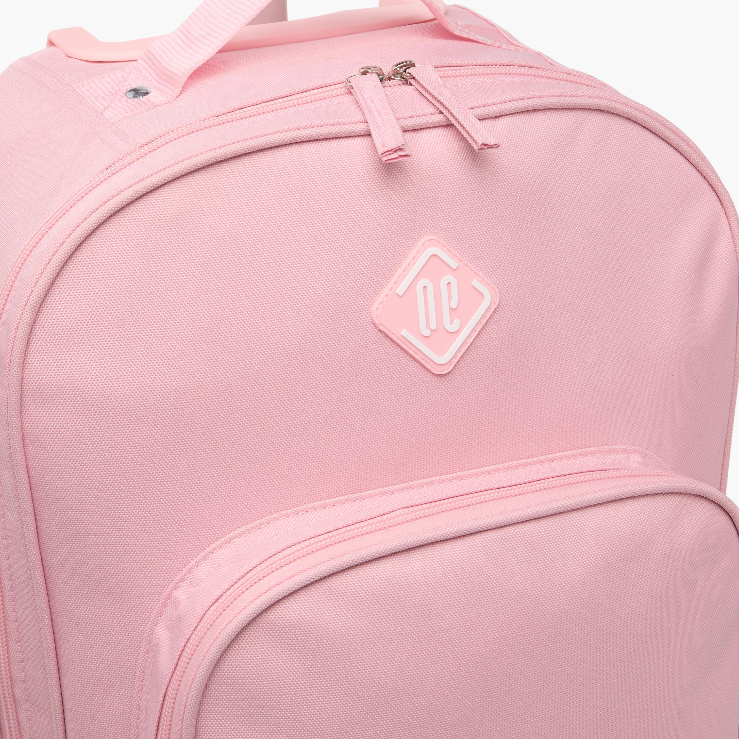 New Expressions Solid 3-Piece School Trolley Bag Set for Girls 8-13 Years with Lunch Bag and Pencil Pouch -school-bagsandbackpacks-trolleybags-image-11