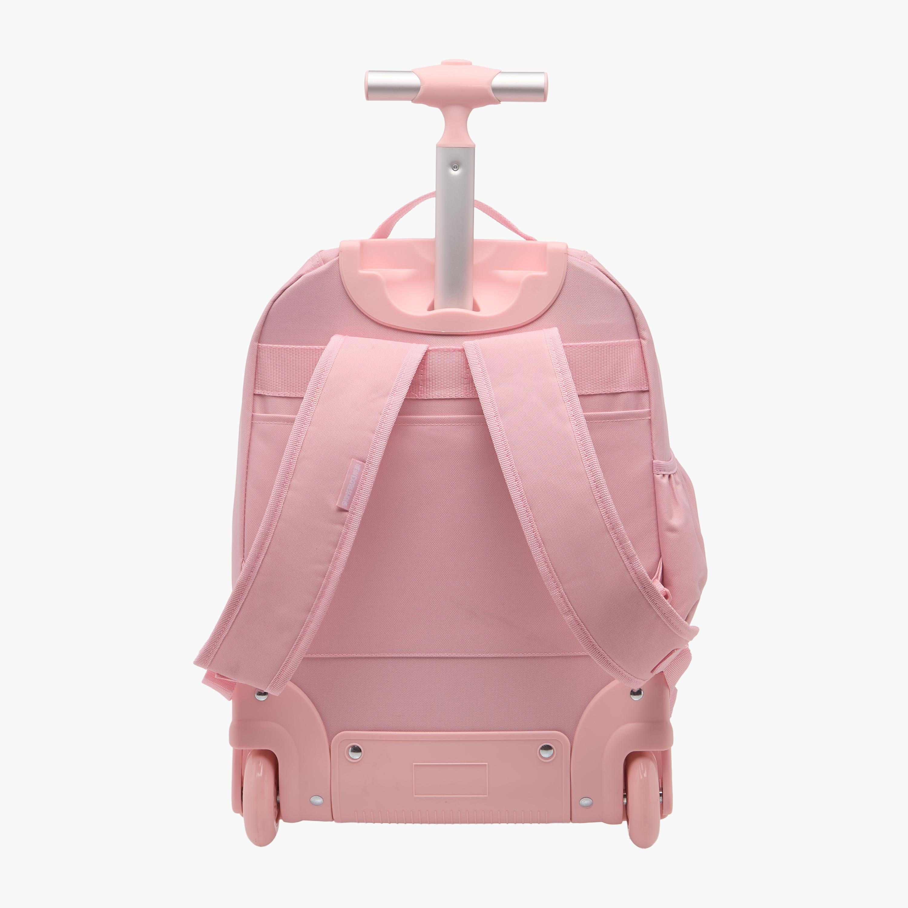New Expressions Solid 3-Piece School Trolley Bag Set for Girls 8-13 Years with Lunch Bag and Pencil Pouch -school-bagsandbackpacks-trolleybags-image-5