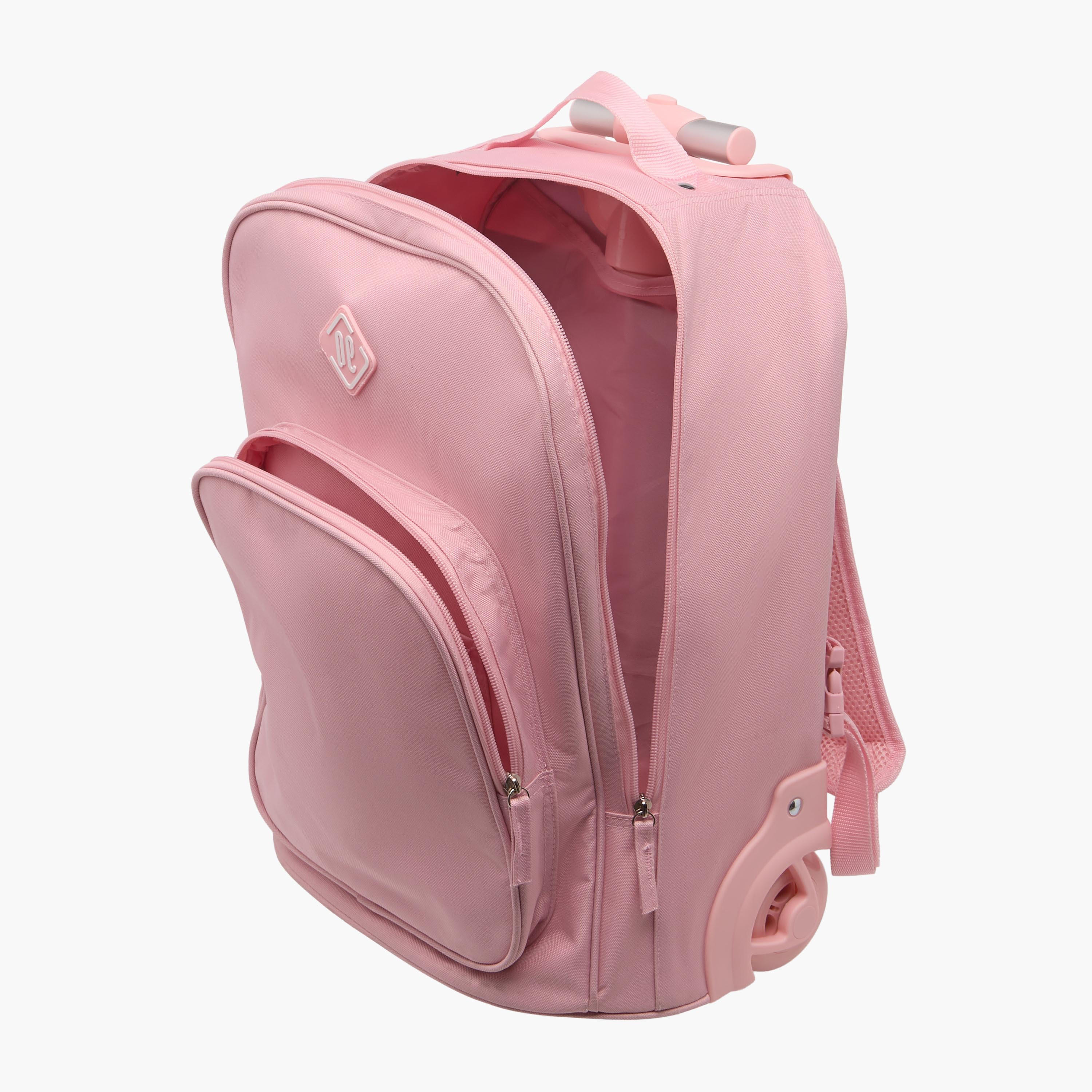 New Expressions Solid 3-Piece School Trolley Bag Set for Girls 8-13 Years with Lunch Bag and Pencil Pouch -school-bagsandbackpacks-trolleybags-image-8