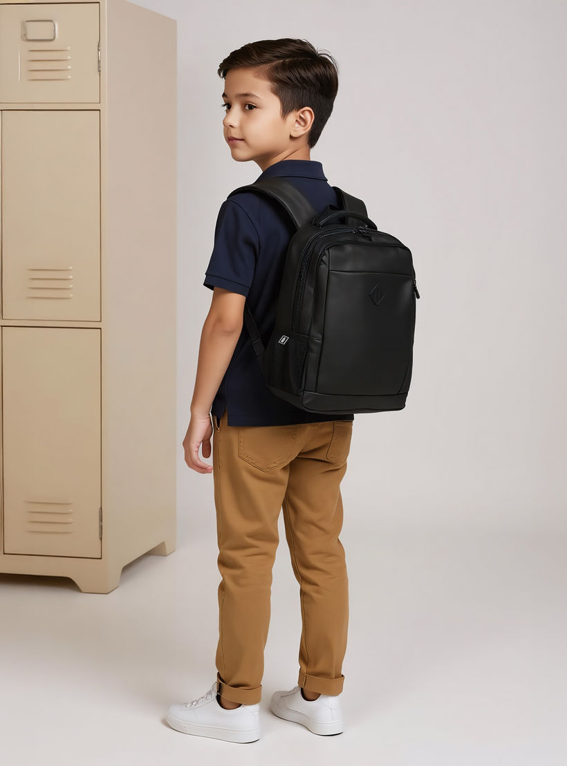 Tech Solid 18-Inch Backpack with Adjustable Shoulder Straps and Zip Closure - 46x32x16 cms-school-bagsandbackpacks-backpacks-image-2
