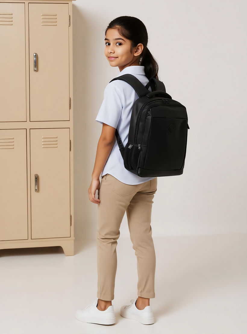 Tech Solid 18-Inch Backpack with Adjustable Shoulder Straps and Zip Closure - 46x32x16 cms-school-bagsandbackpacks-backpacks-image-3
