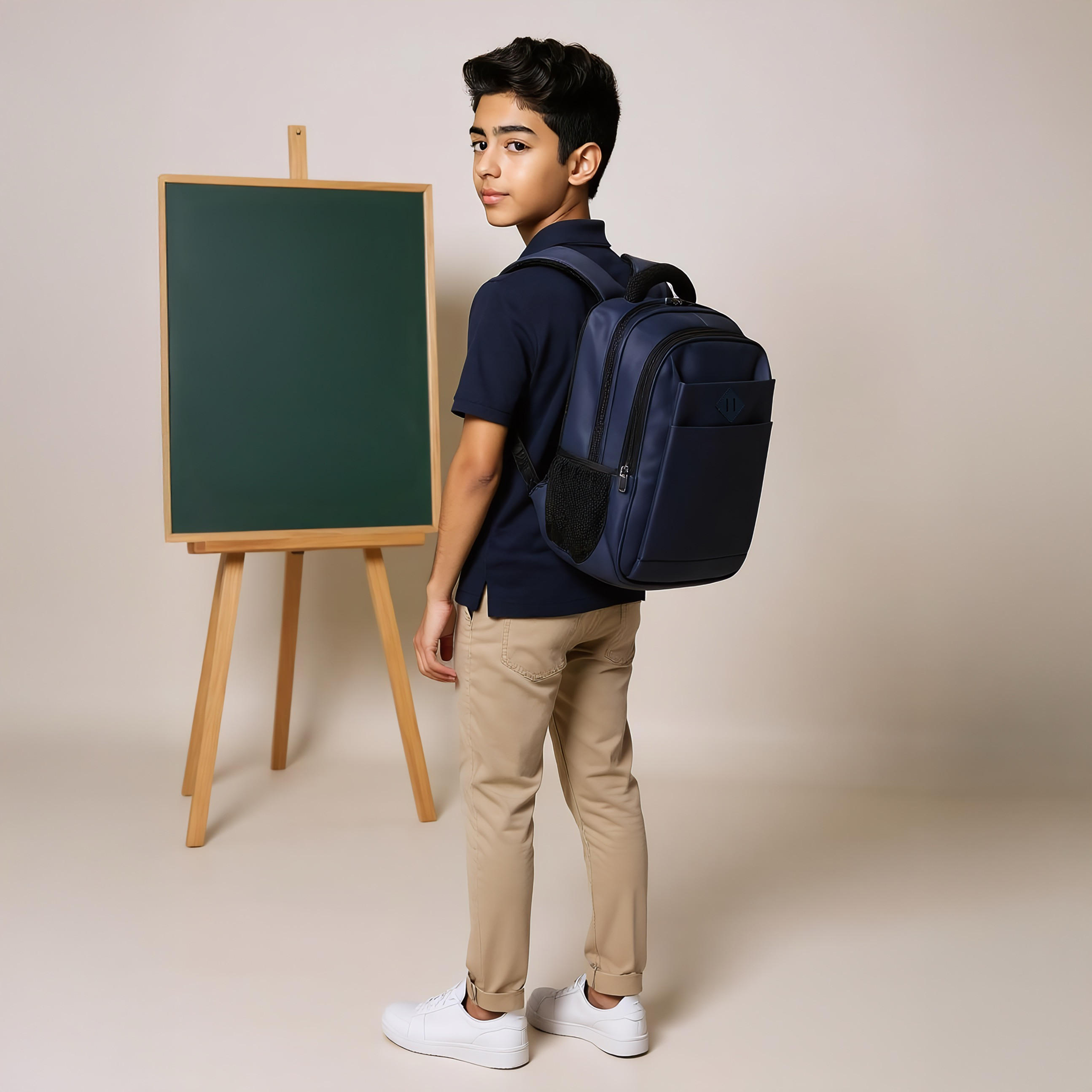 شنطة ظهر سادة 18 بوصة بحمّالات قابلة للتعديل وسحّاب إغلاق - 46x32x18 سم-school-bagsandbackpacks-backpacks-image-3