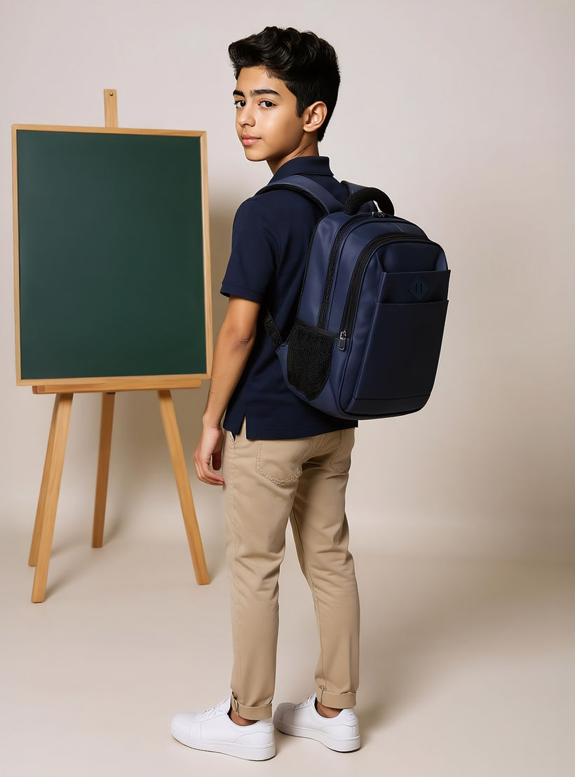شنطة ظهر سادة 18 بوصة بحمّالات قابلة للتعديل وسحّاب إغلاق - 46x32x18 سم-school-bagsandbackpacks-backpacks-image-3