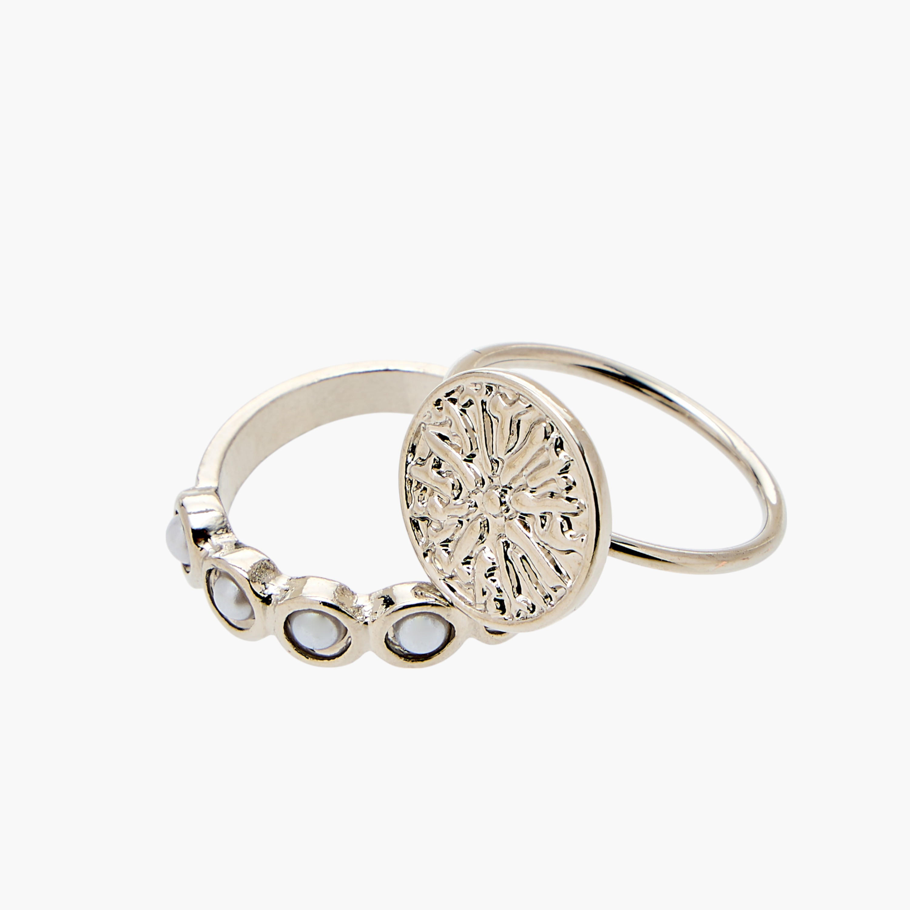 خواتم ميتاليك متنوعة - طقم 10 قطع-women-watchesandjewellery-jewellery-rings-image-3