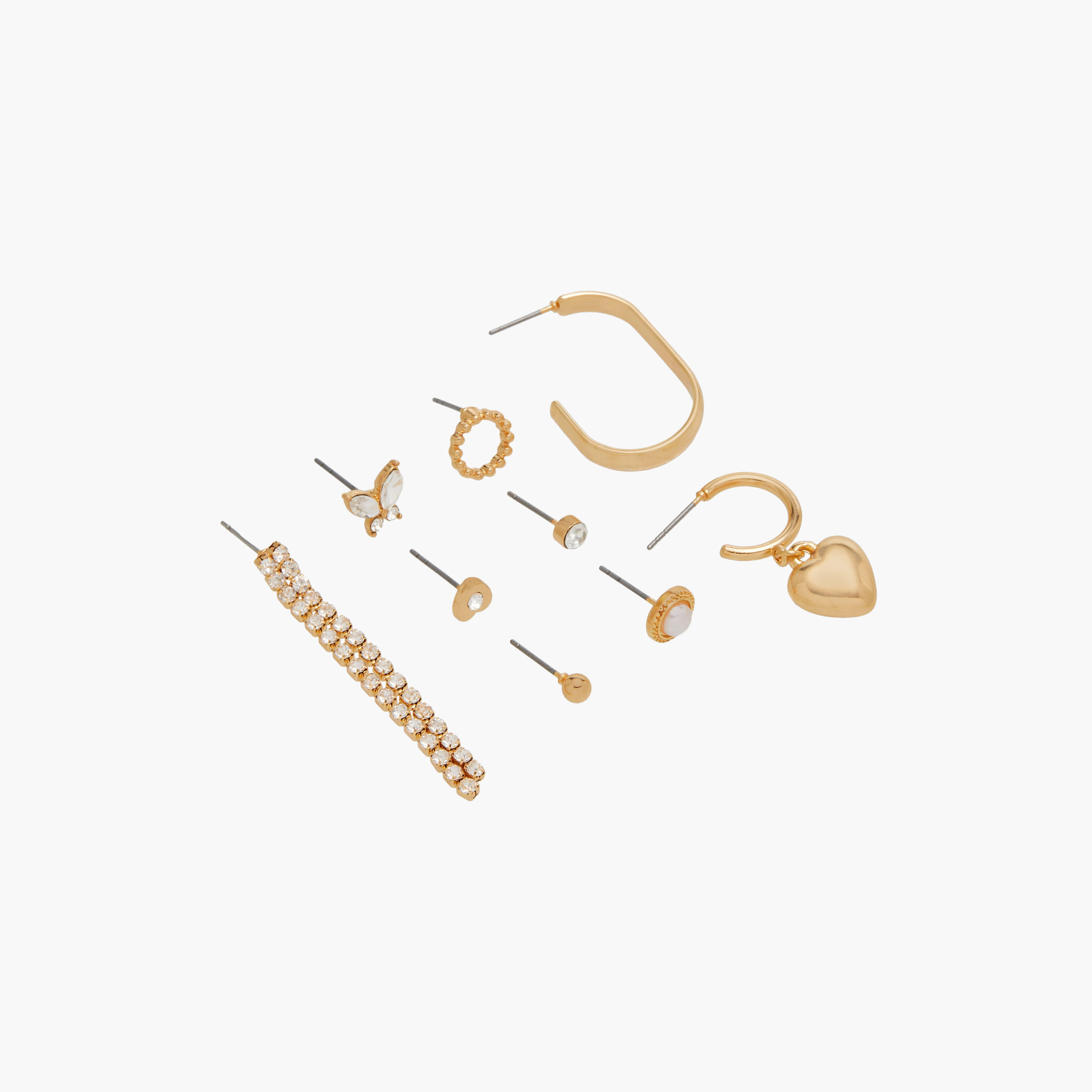 Assorted Metallic Earrings with Pushback Closure - Set of 9-women-watchesandjewellery-jewellery-earrings-image-2