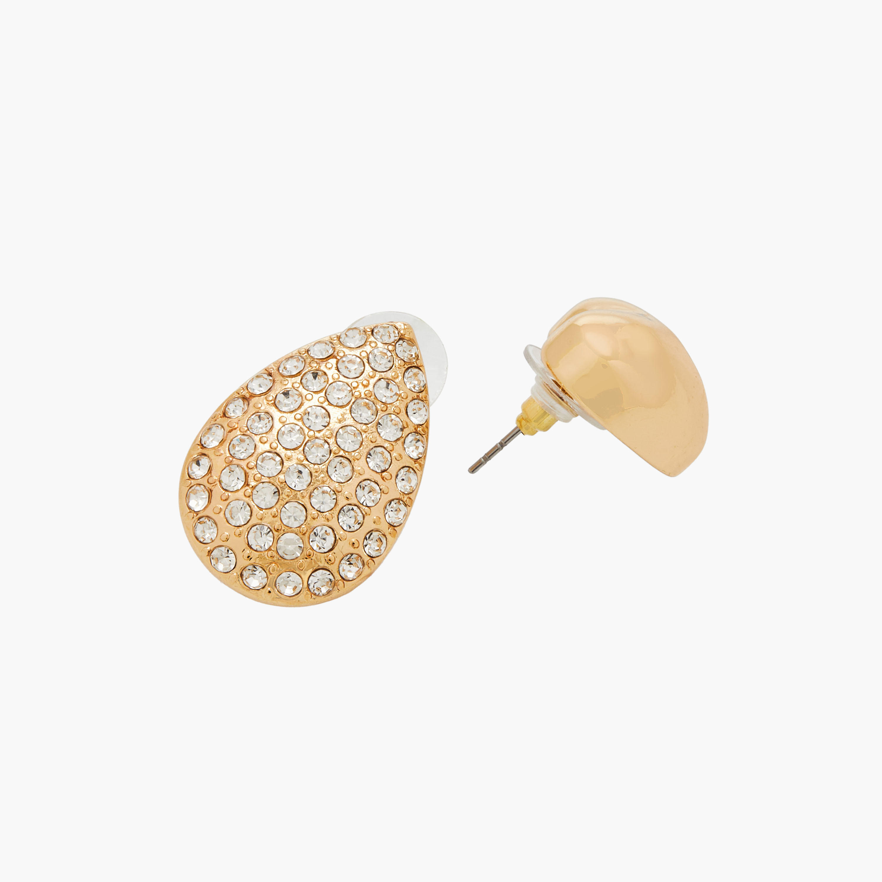 حلقان ميتالك متنوعة مرصّعة بمكبس إغلاق خلفي - قطعتين-women-watchesandjewellery-jewellery-earrings-image-4