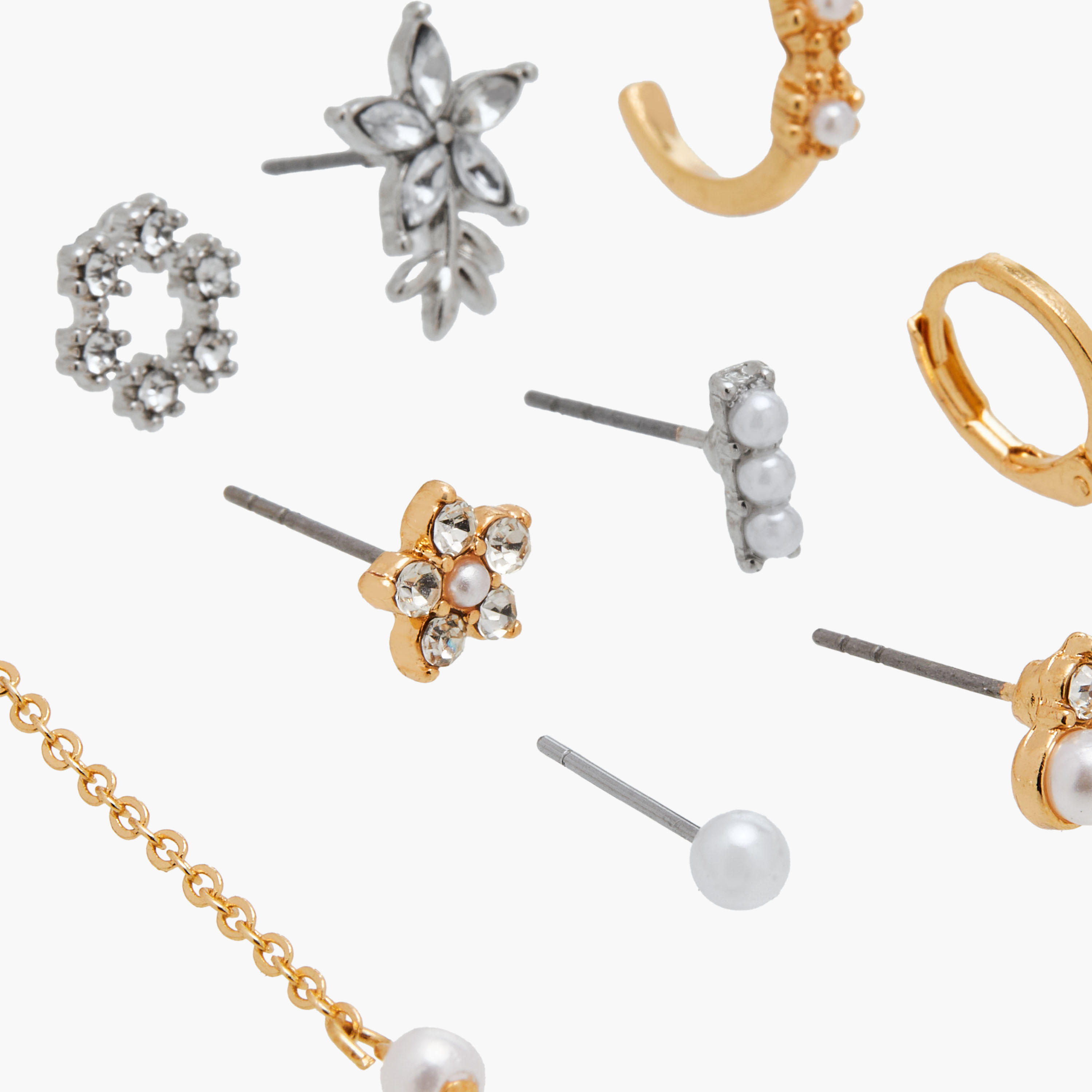 حلقان مزينة بمكبس إغلاق خلفي - طقم من 9 أزواج-women-watchesandjewellery-jewellery-earrings-image-3