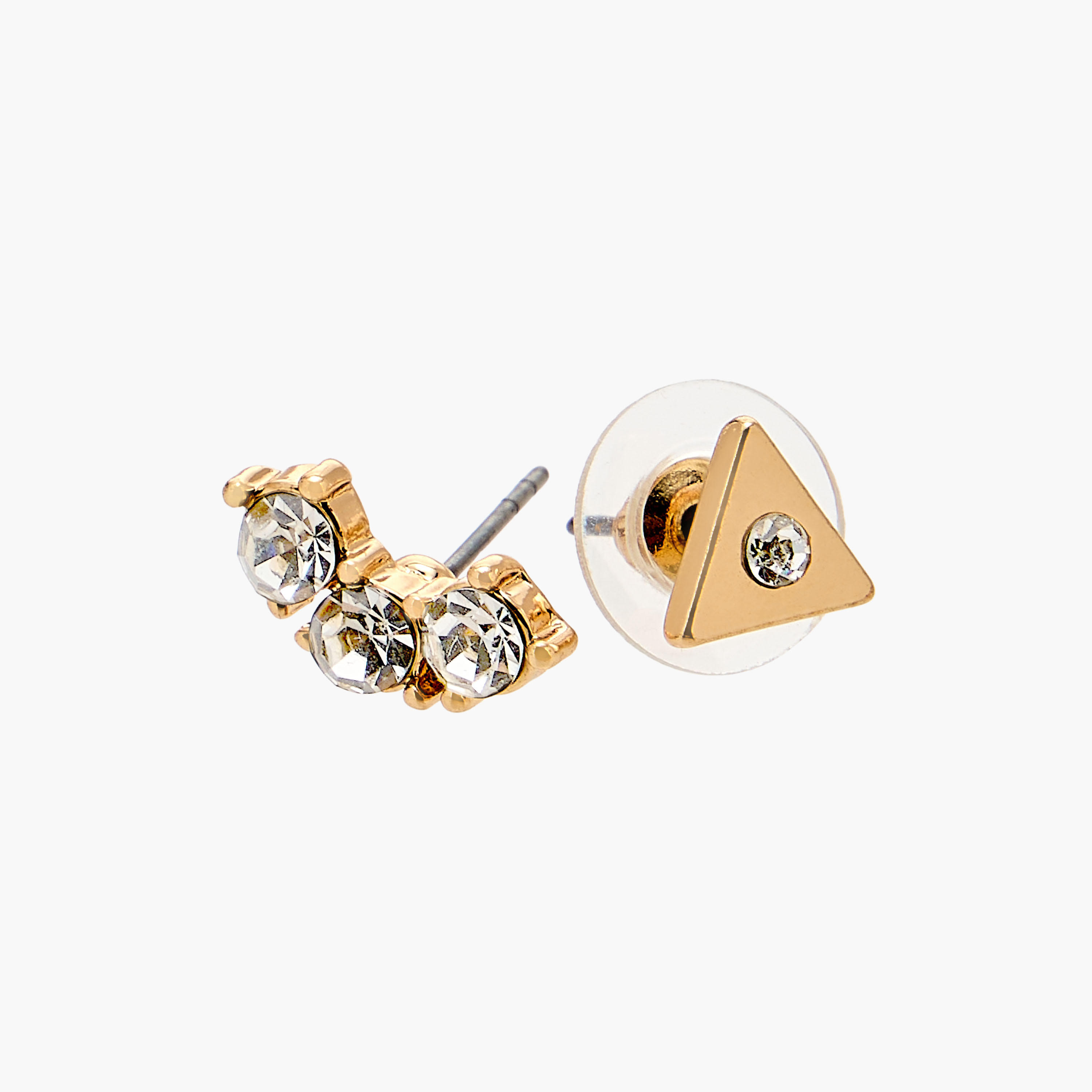 حلقان ميتاليك متنوعة مع مكبس إغلاق خلفي - طقم 23 زوج-women-watchesandjewellery-jewellery-earrings-image-4