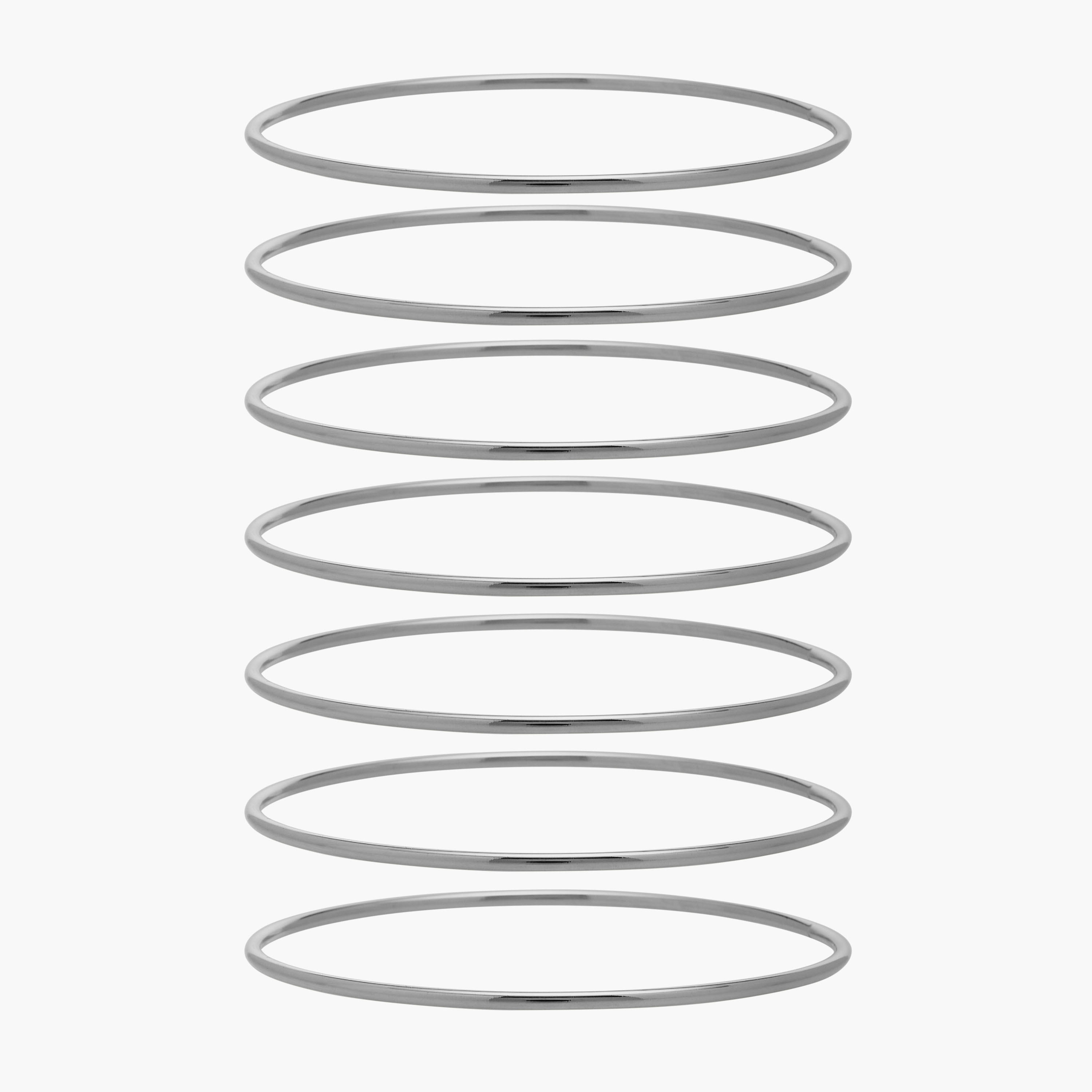 Solid Metallic Bangle - Set of 7-women-watchesandjewellery-jewellery-banglesandbracelets-image-1
