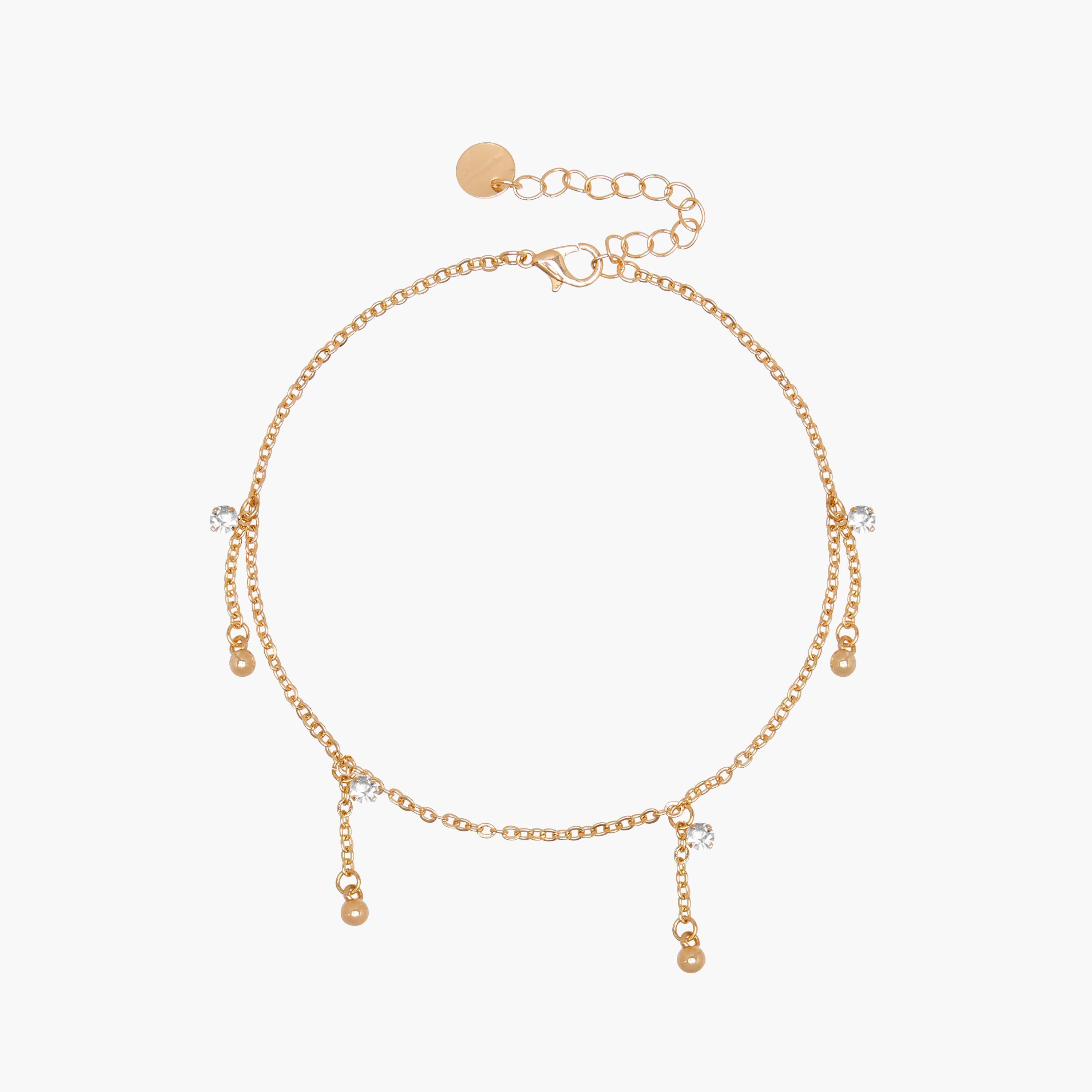 Studded Chain Style Anklet-women-watchesandjewellery-jewellery-anklets-image-2