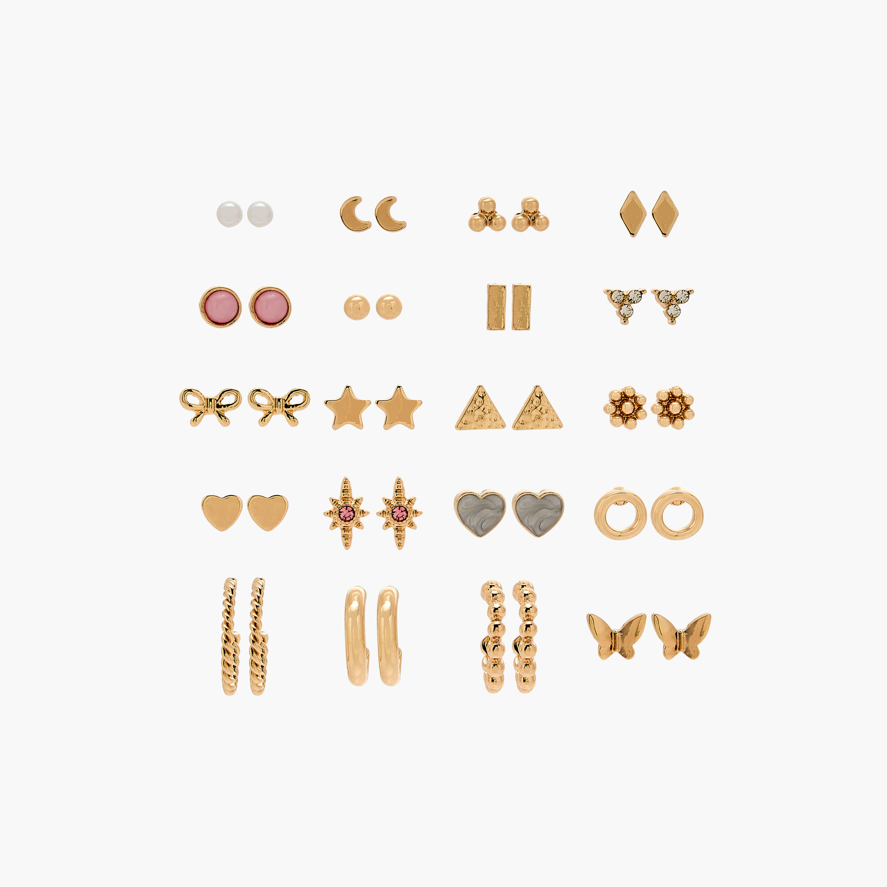 Assorted Stud Earrings with Pushback Closure - Set of 20-women-watchesandjewellery-jewellery-earrings-image-1