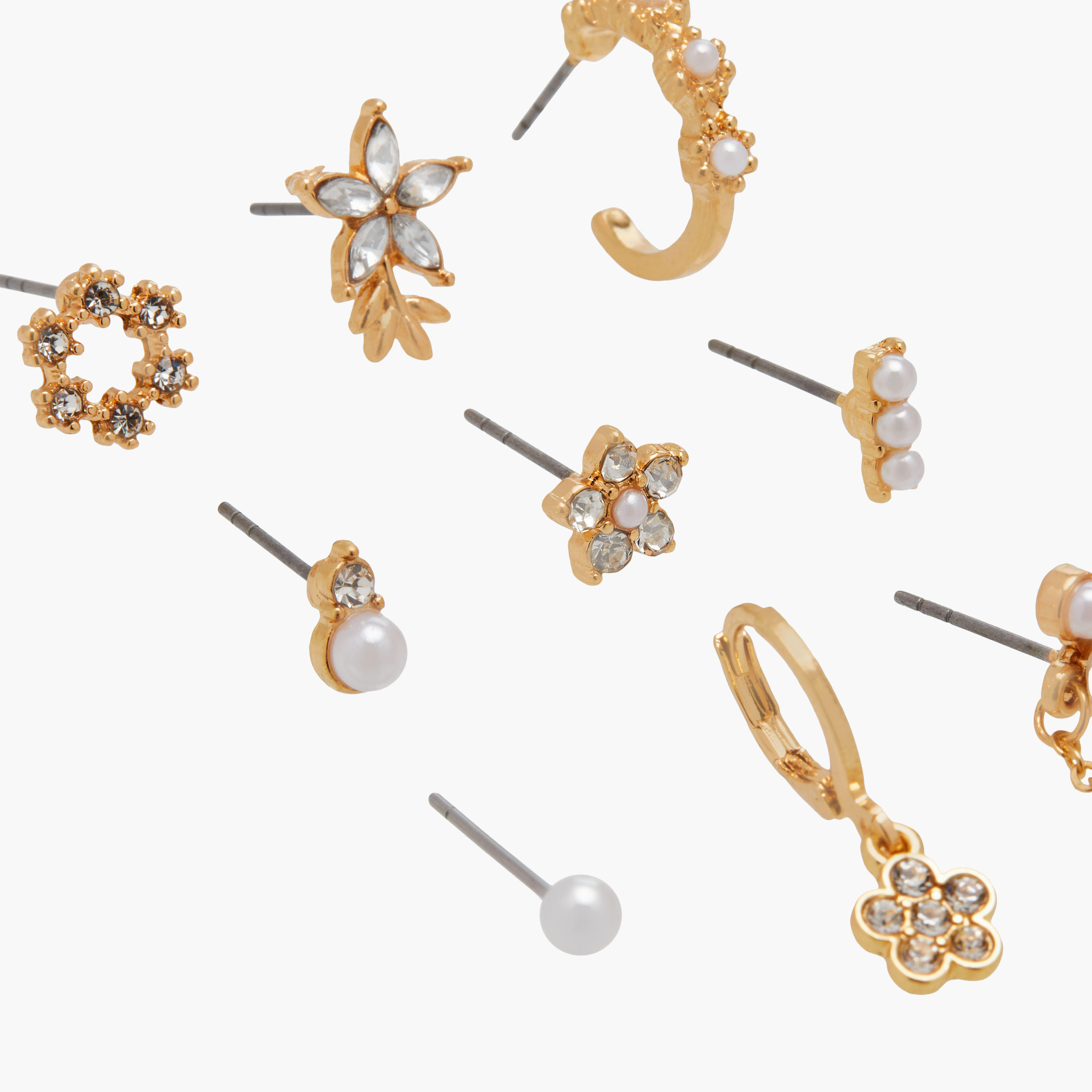 Embellished Earrings with Pushback Closure - Set of 9-women-watchesandjewellery-jewellery-earrings-image-3