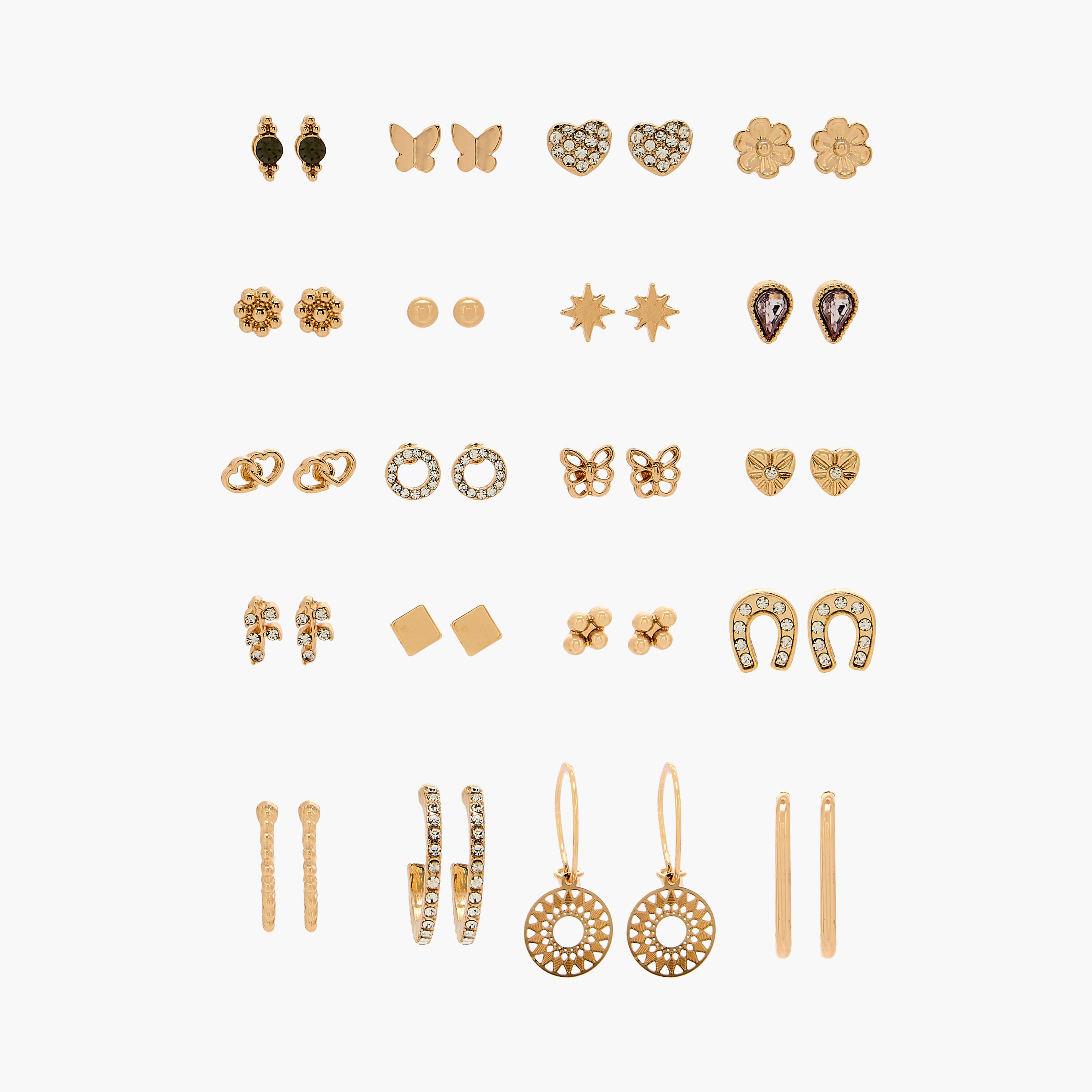 Assorted Stud Earrings with Pushback Closure - Set of 20-women-watchesandjewellery-jewellery-earrings-image-1