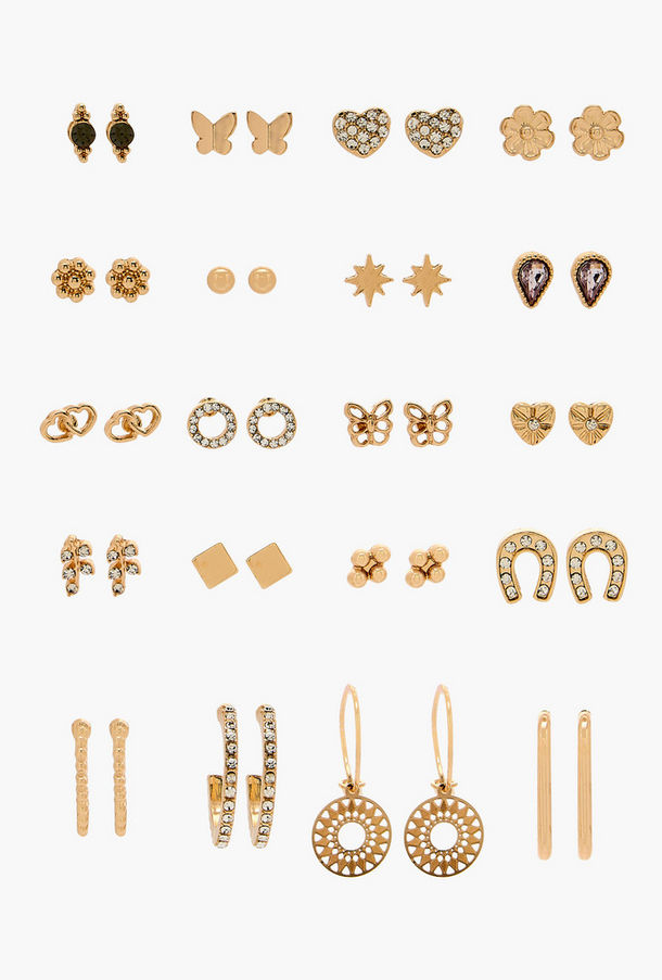 Assorted Stud Earrings with Pushback Closure - Set of 20-women-image-1