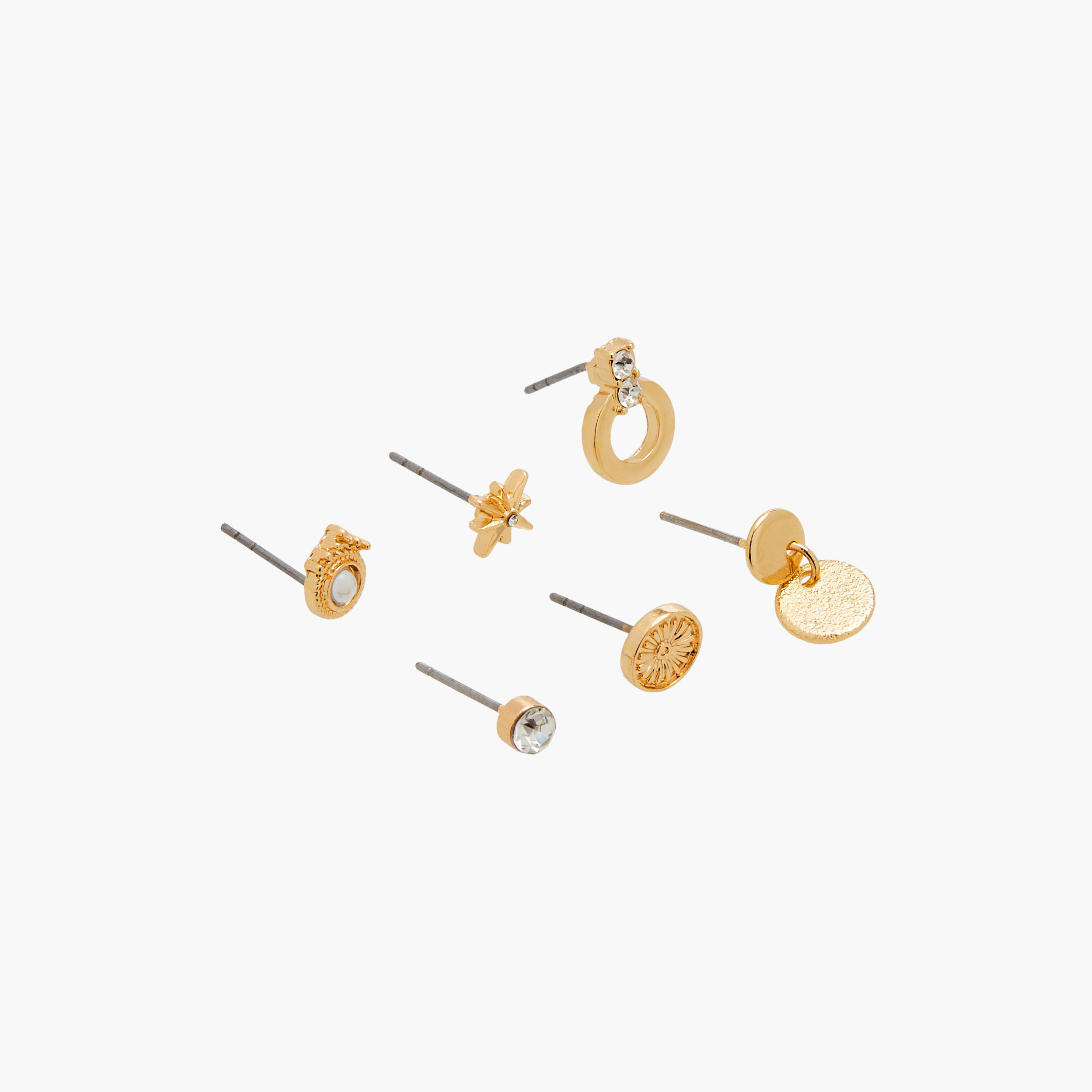 Assorted Metallic Earrings - Set of 6-women-watchesandjewellery-jewellery-earrings-image-2