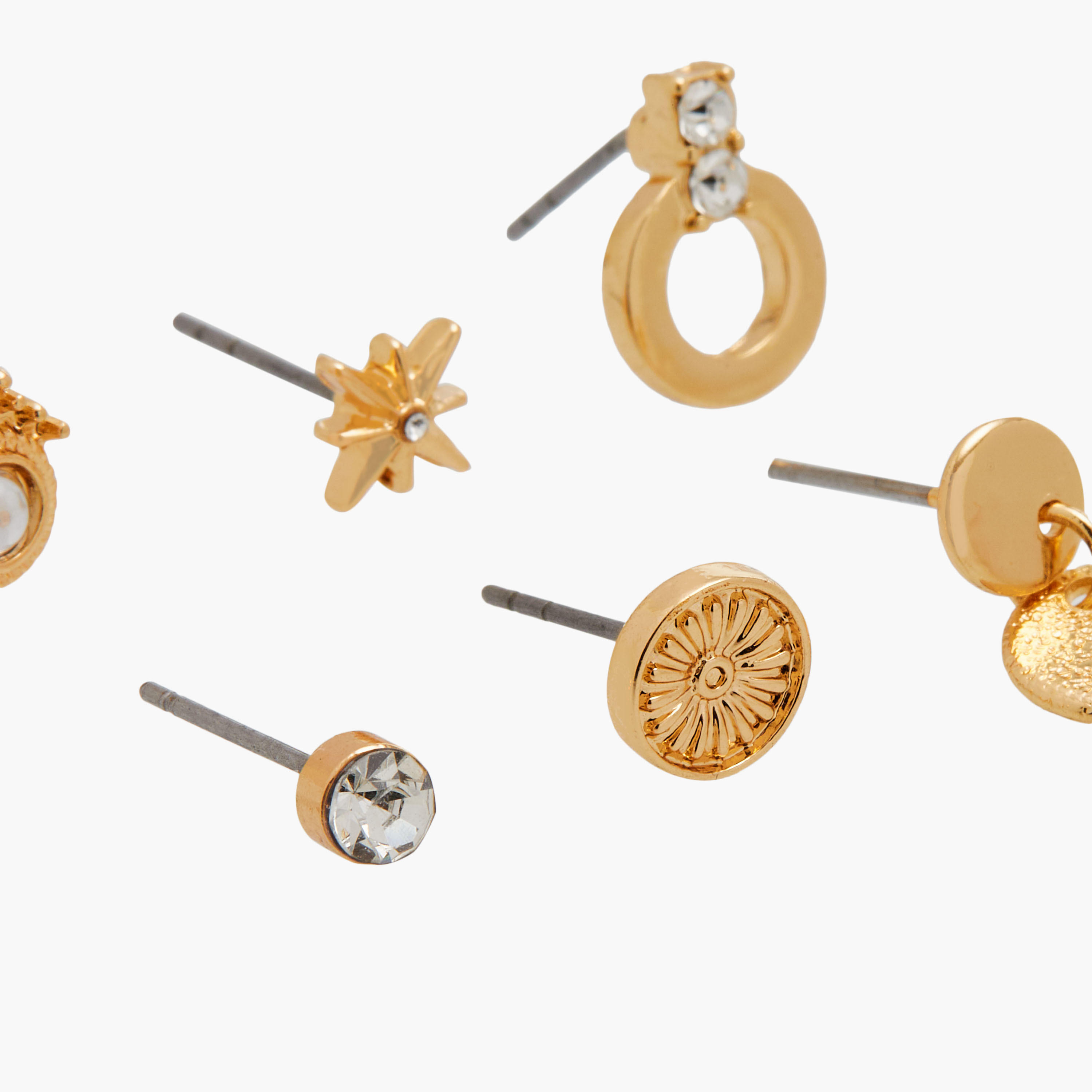 Assorted Metallic Earrings - Set of 6-women-watchesandjewellery-jewellery-earrings-image-3