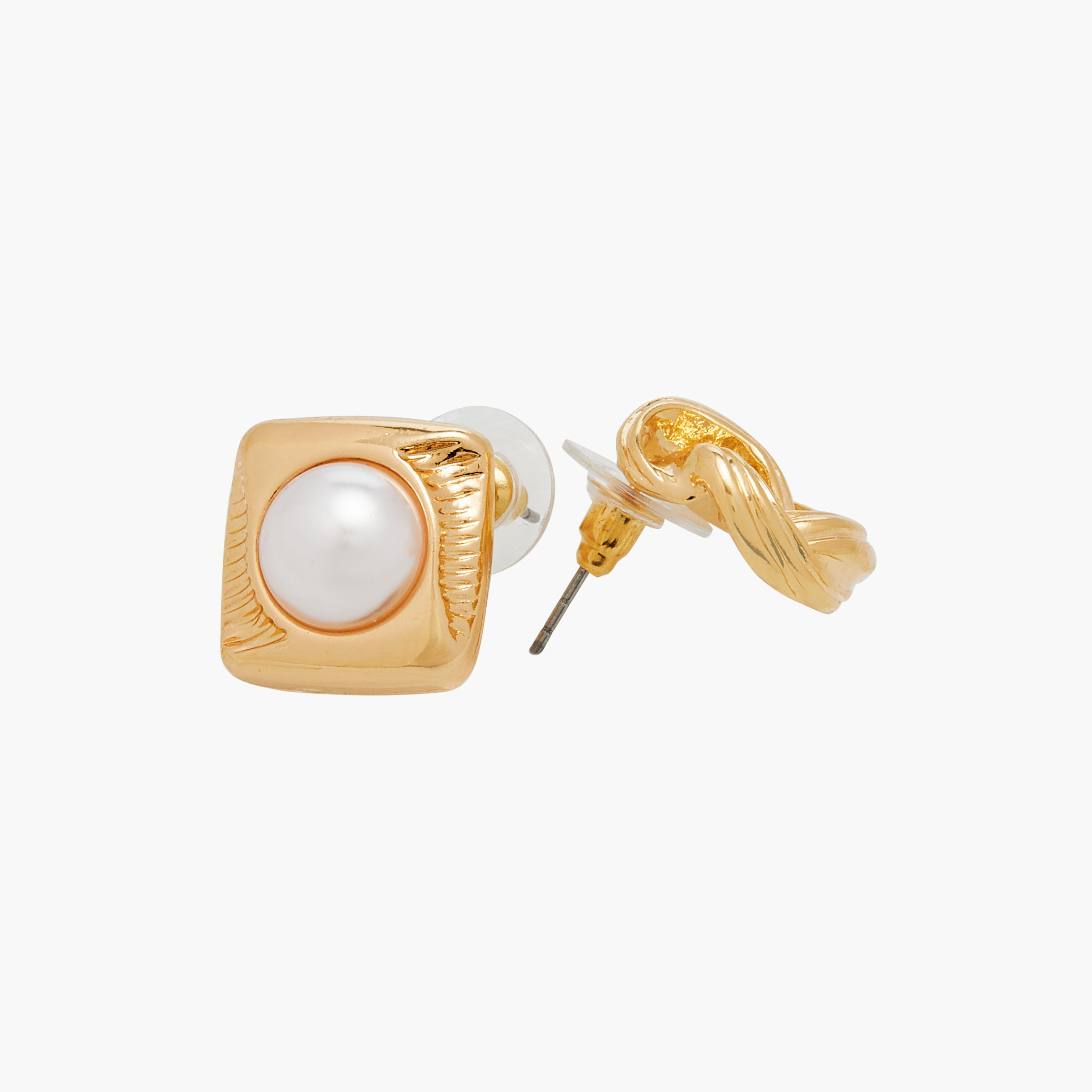 Assorted Metallic Earrings with Pushback Closure - Set of 2-women-watchesandjewellery-jewellery-earrings-image-4