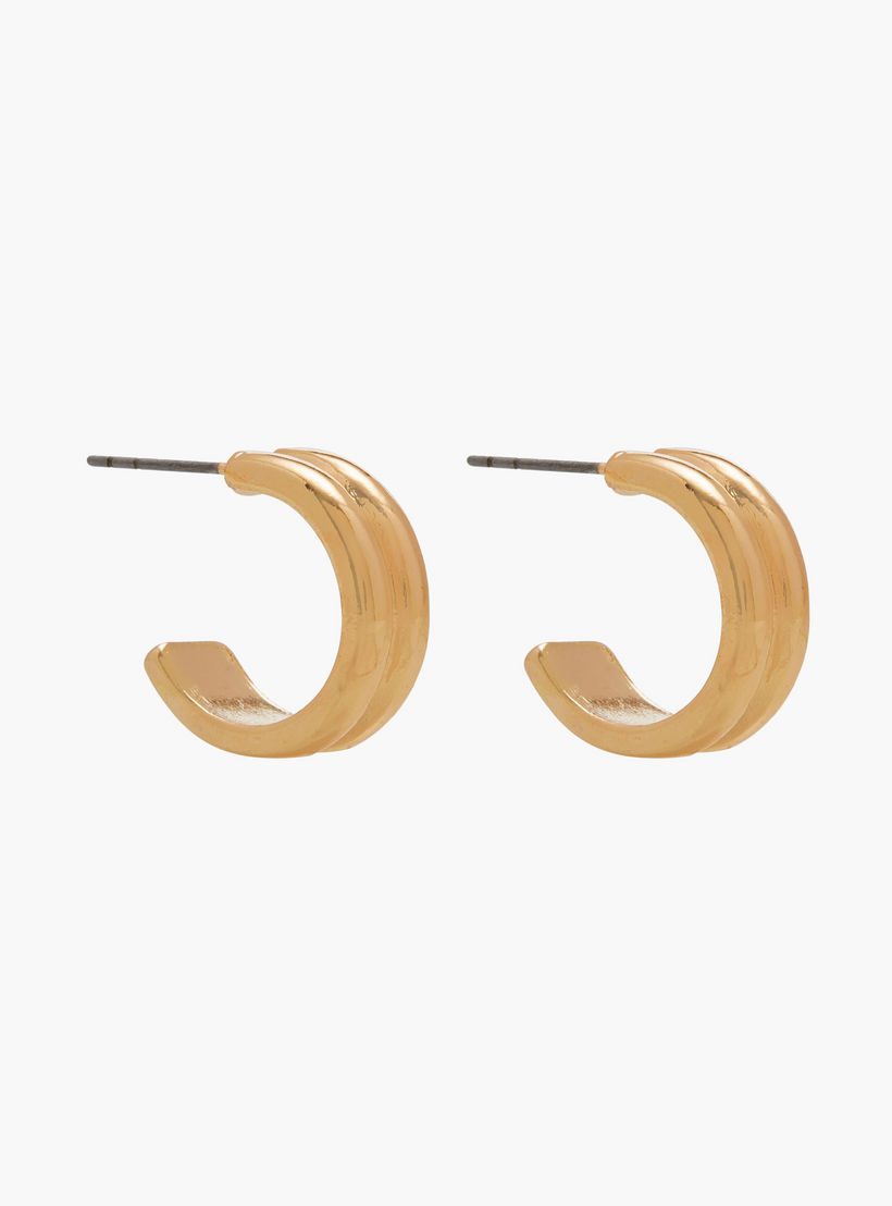 حلقان ميتاليك متنوعة بمكبس إغلاق خلفي - طقم 3 أزواج-women-watchesandjewellery-jewellery-earrings-image-2