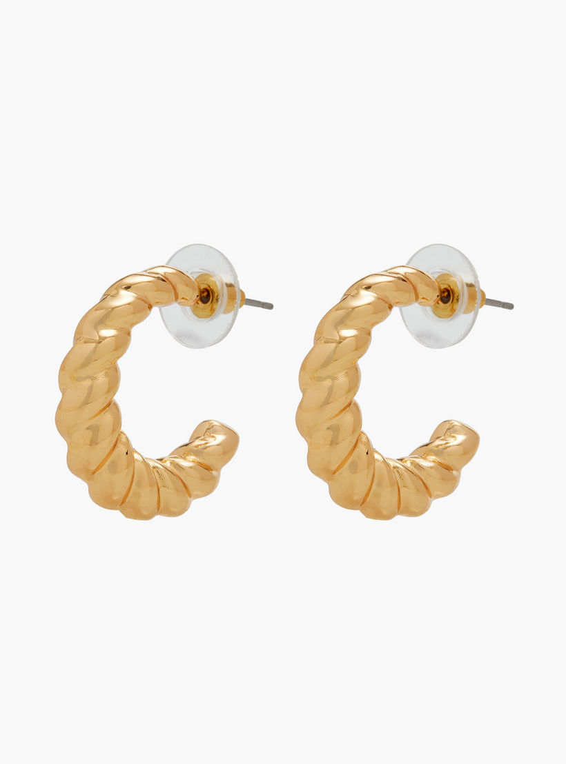 حلقان ميتاليك متنوعة بمكبس إغلاق خلفي - طقم 3 أزواج-women-watchesandjewellery-jewellery-earrings-image-5