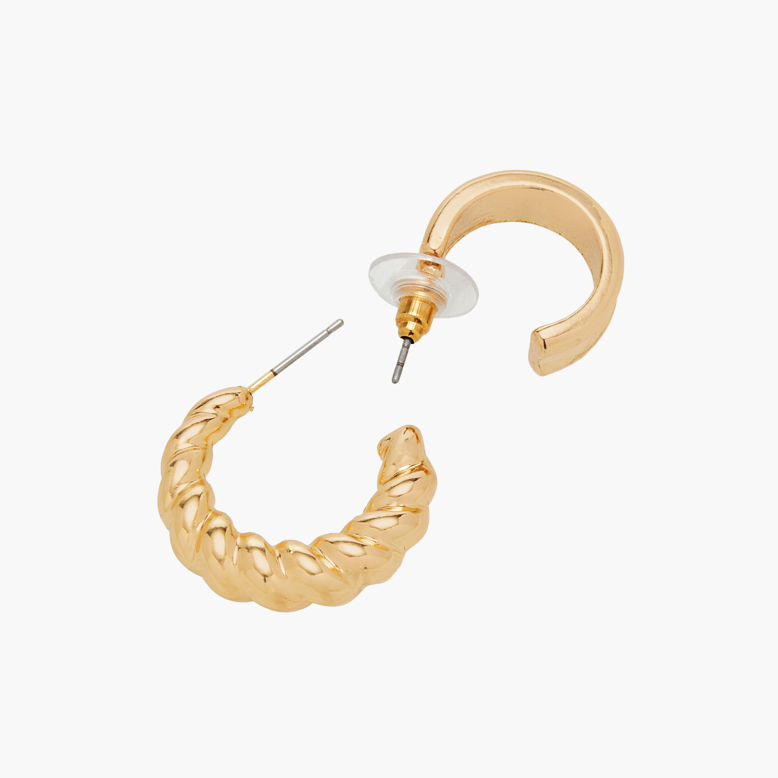 حلقان ميتاليك متنوعة بمكبس إغلاق خلفي - طقم 3 أزواج-women-watchesandjewellery-jewellery-earrings-image-7