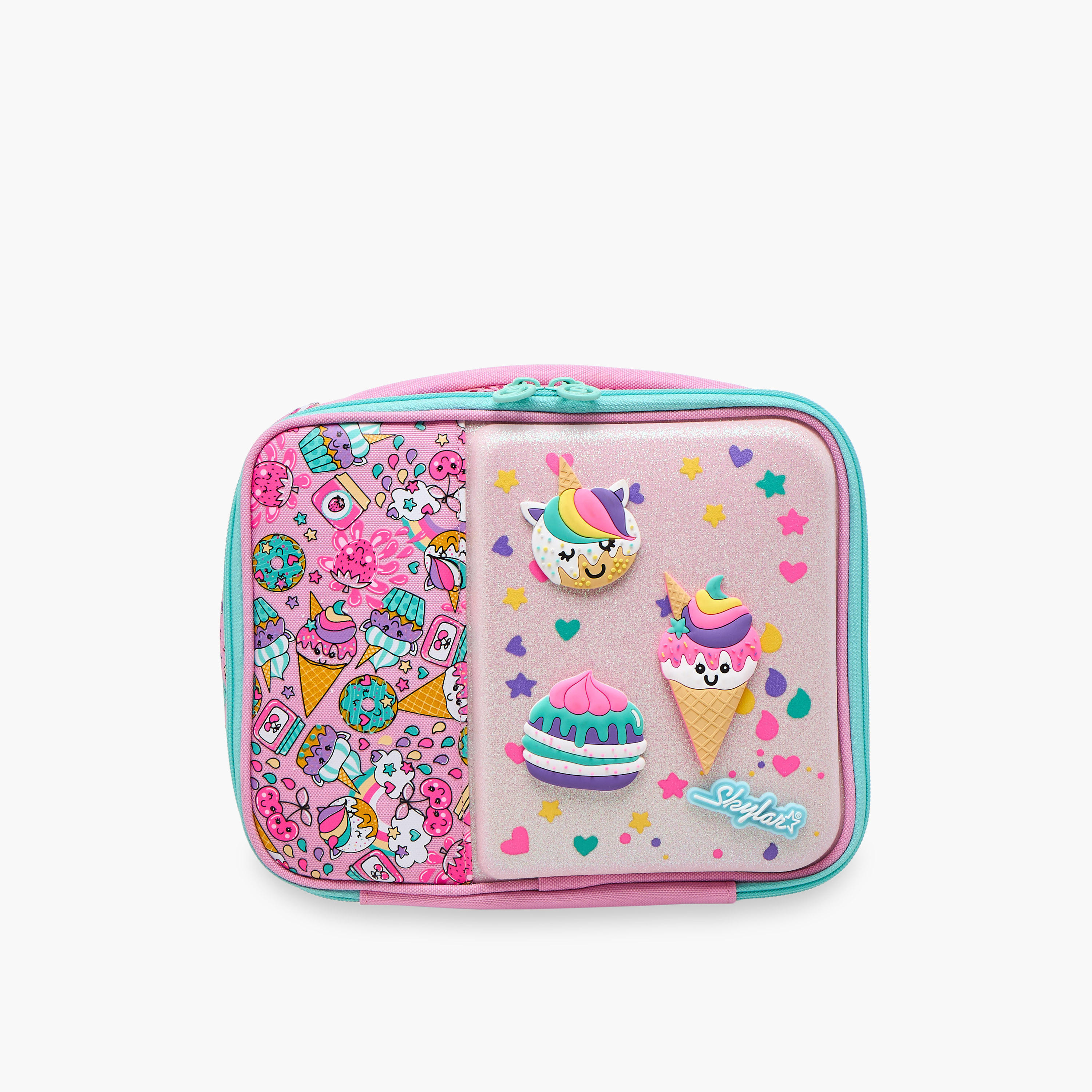 Skylar Ice Cream Print Lunch Bag with Top Handle and Zip Closure-school-lunchessentials-lunchbags-image-1