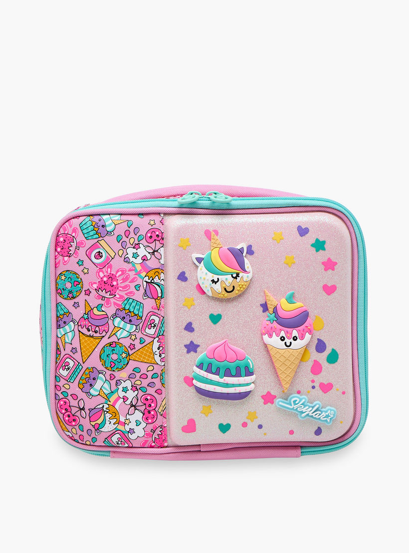 Skylar Ice Cream Print Lunch Bag with Top Handle and Zip Closure-school-lunchessentials-lunchbags-image-1