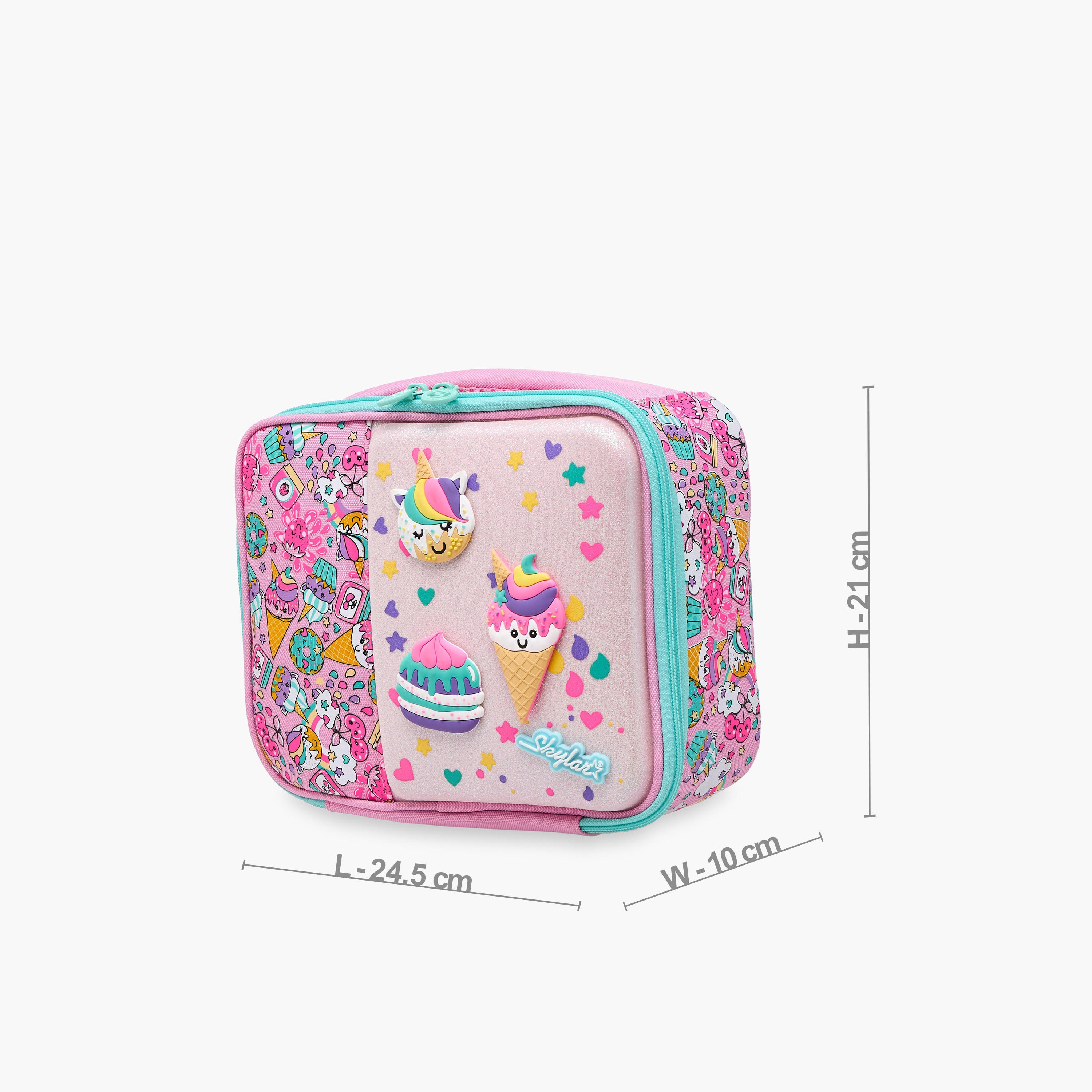 Skylar Ice Cream Print Lunch Bag with Top Handle and Zip Closure-school-lunchessentials-lunchbags-image-2