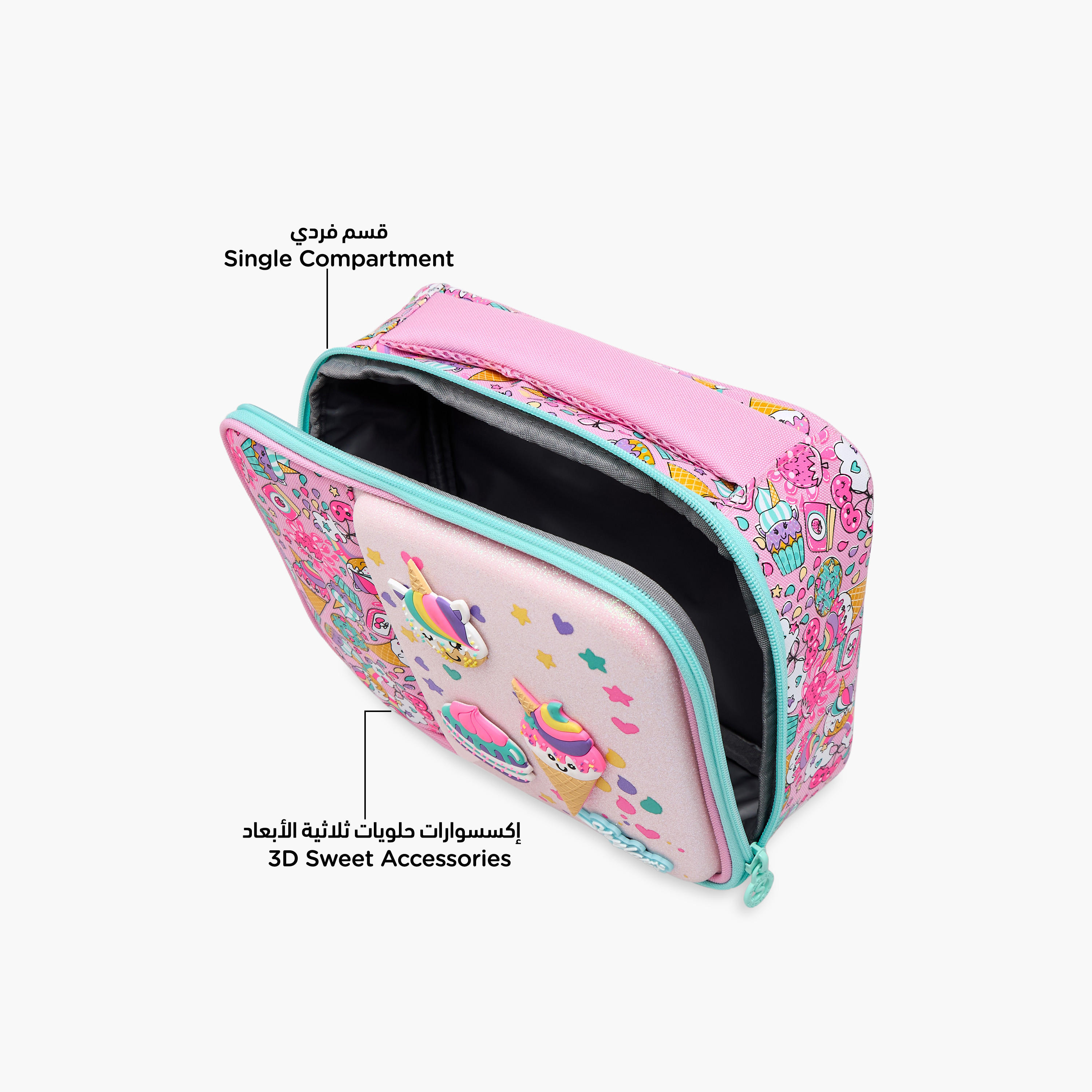 Skylar Ice Cream Print Lunch Bag with Top Handle and Zip Closure-school-lunchessentials-lunchbags-image-6