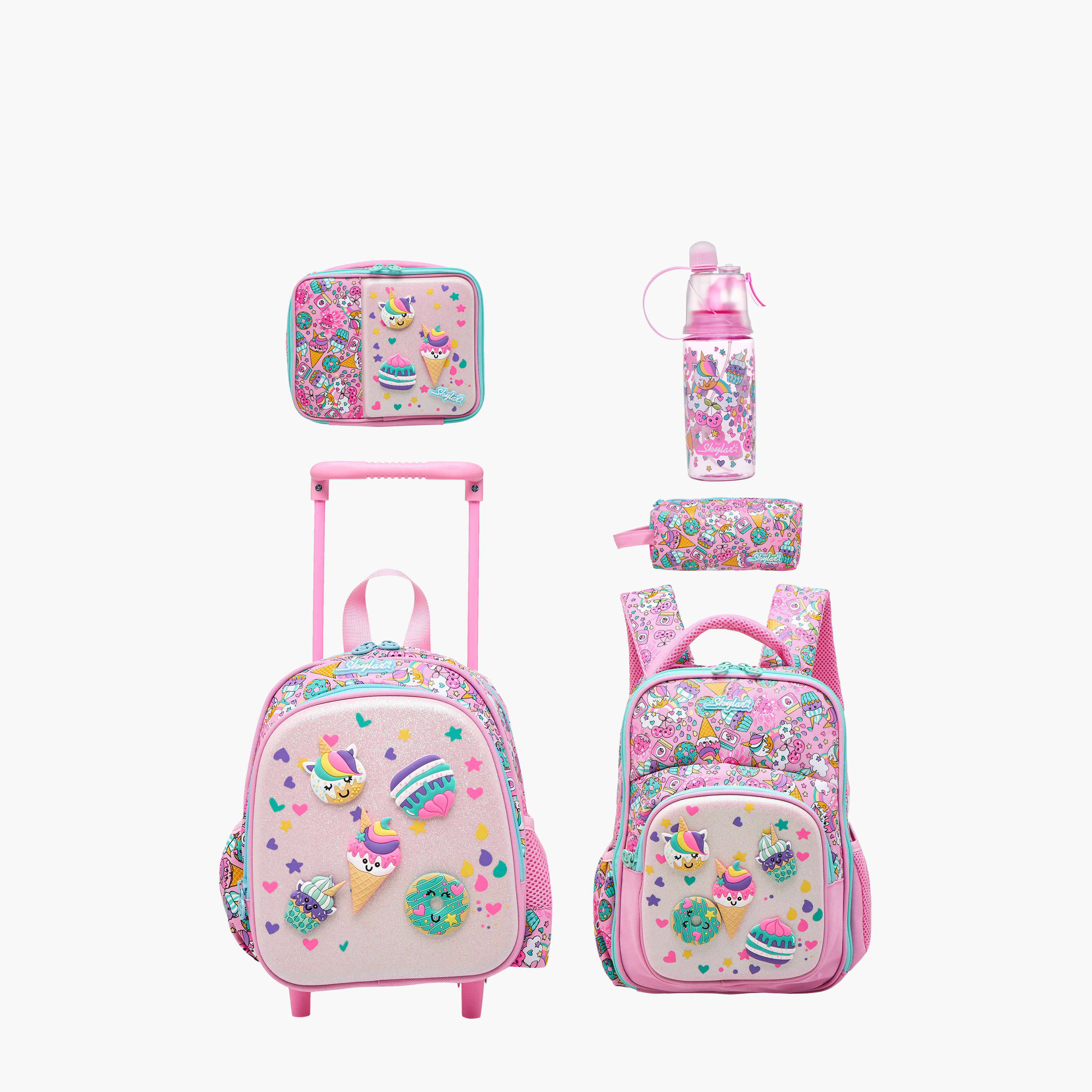 Skylar Ice Cream Print Pencil Pouch with Zip Closure-school-stationery-pencilcases-image-10