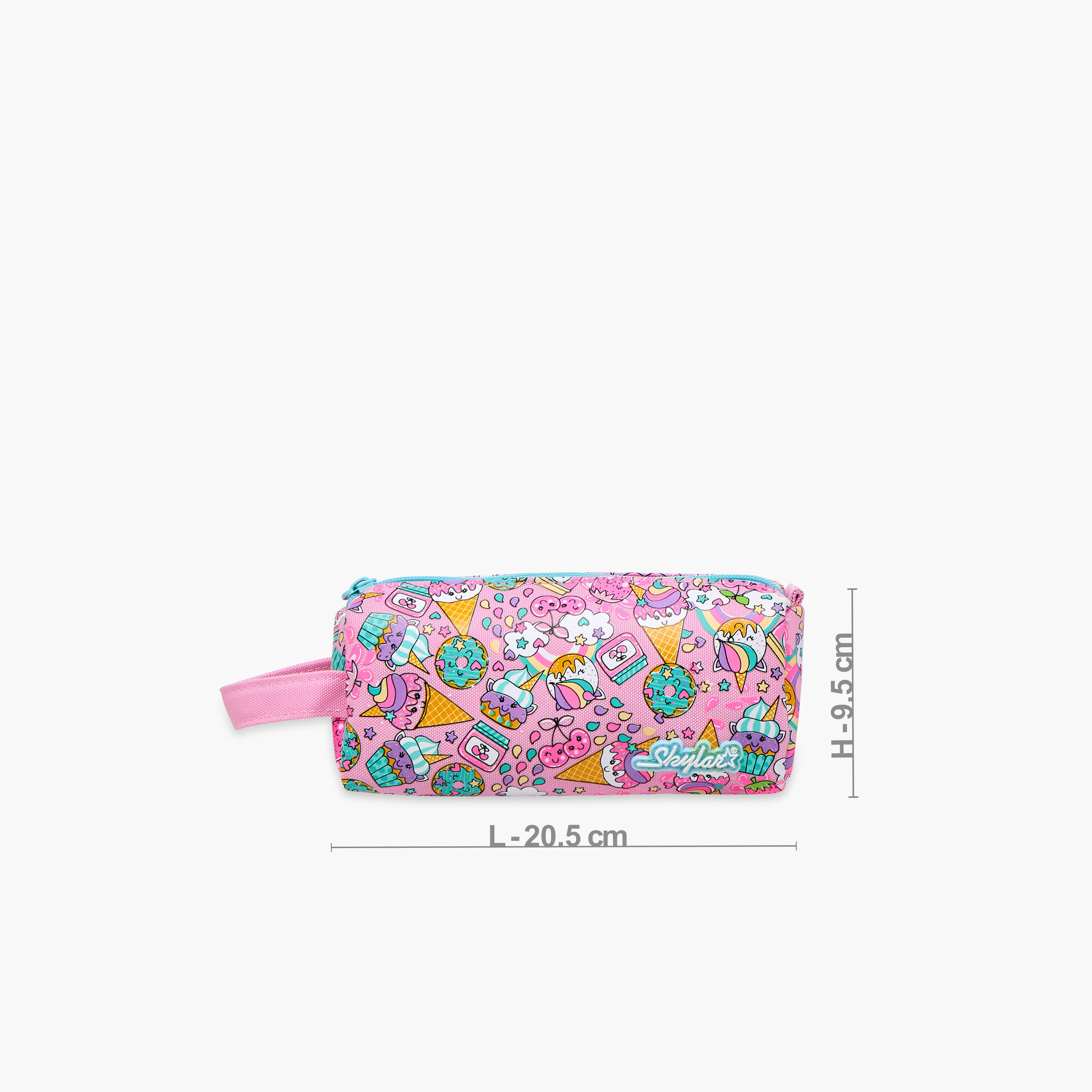 Skylar Ice Cream Print Pencil Pouch with Zip Closure-school-stationery-pencilcases-image-2