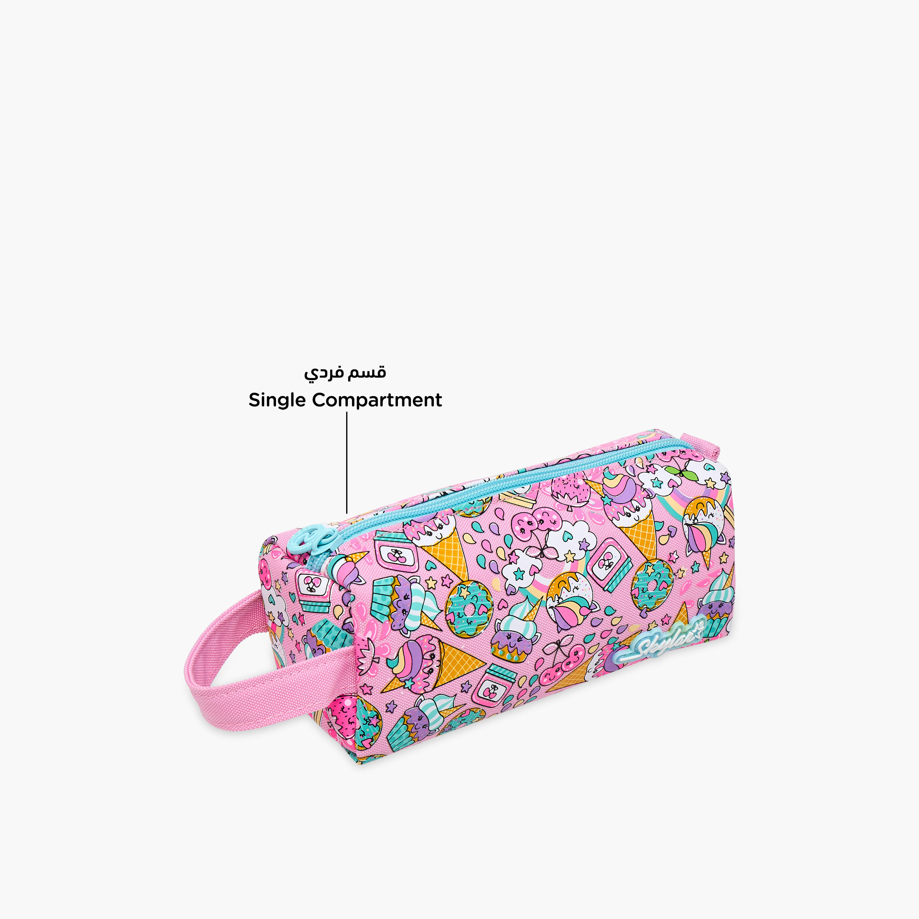Skylar Ice Cream Print Pencil Pouch with Zip Closure-school-stationery-pencilcases-image-6