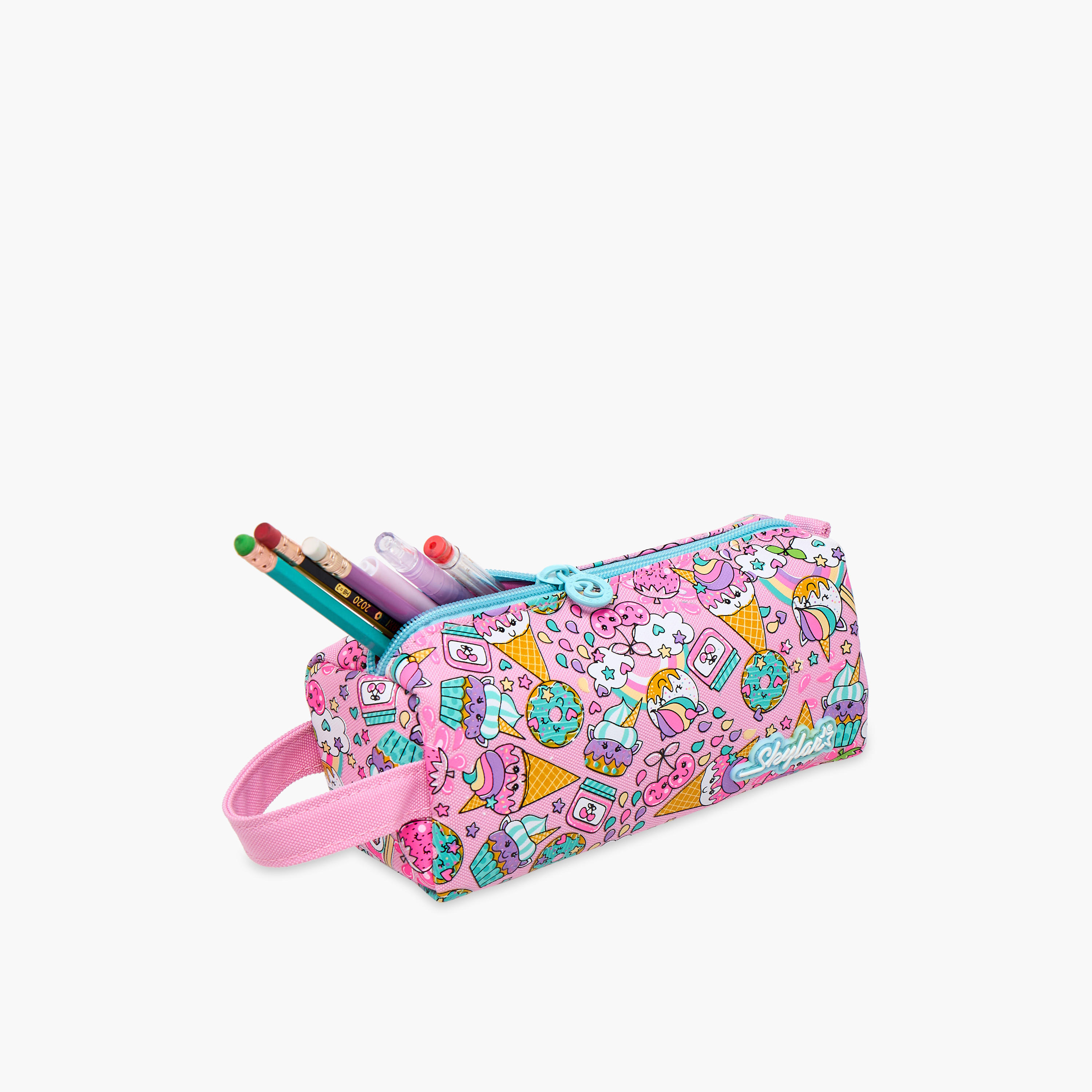 Skylar Ice Cream Print Pencil Pouch with Zip Closure-school-stationery-pencilcases-image-9