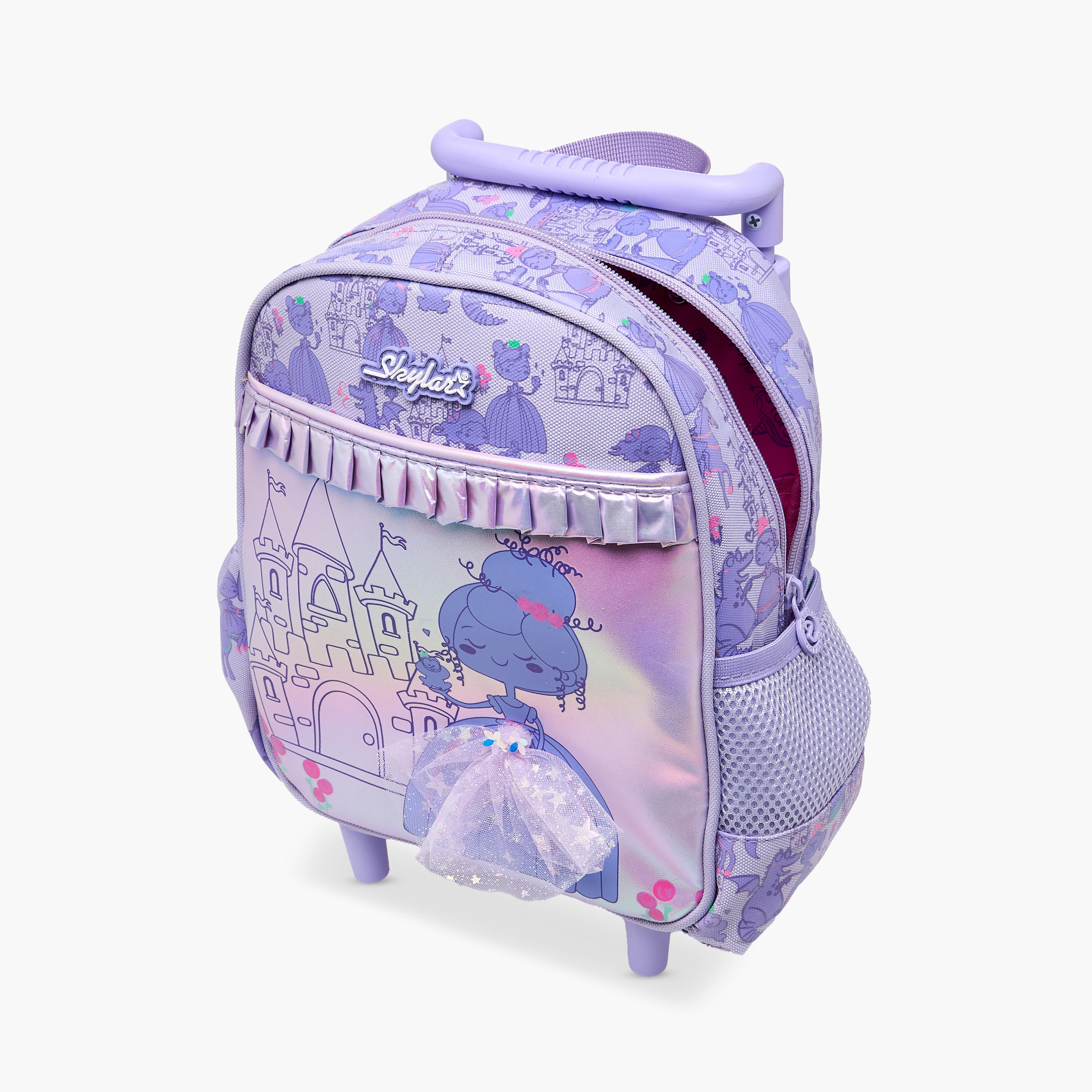 شنطة ترولي للبنات 2-5 سنوات بأحزمة كتف مبطّنة وتصميم دمية من سكايلر-school-bagsandbackpacks-trolleybags-image-11